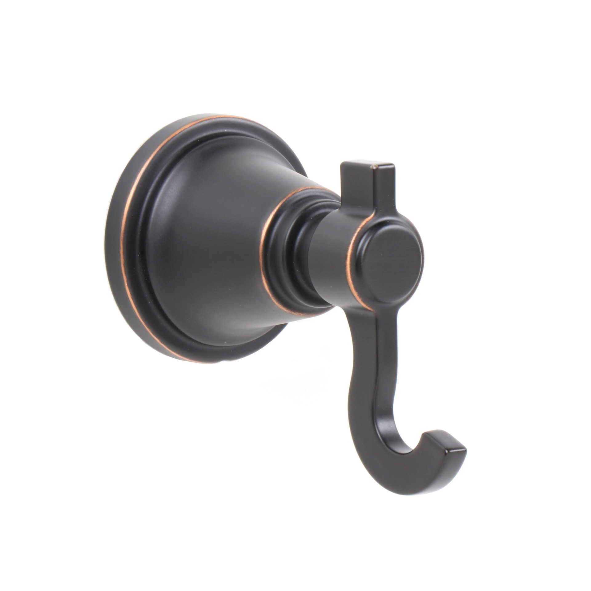 slide 5 of 6, allen + roth Townley Oil Rubbed Bronze Double -Hook Wall mount Towel Hook, 1 ct