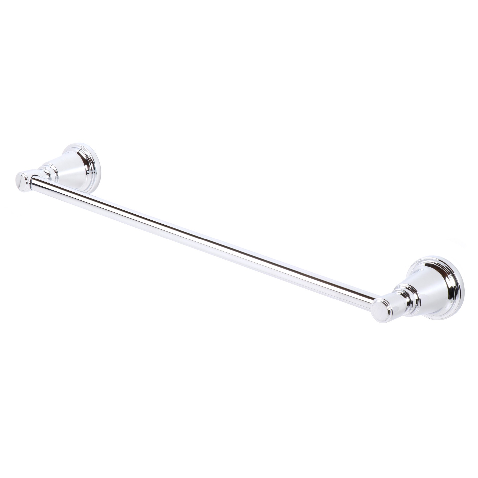 slide 6 of 6, allen + roth 3 -Piece Townley Chrome Decorative Bathroom Hardware Set Towel Bar, Toilet Paper Holder, Towel Ring Included, 1 ct