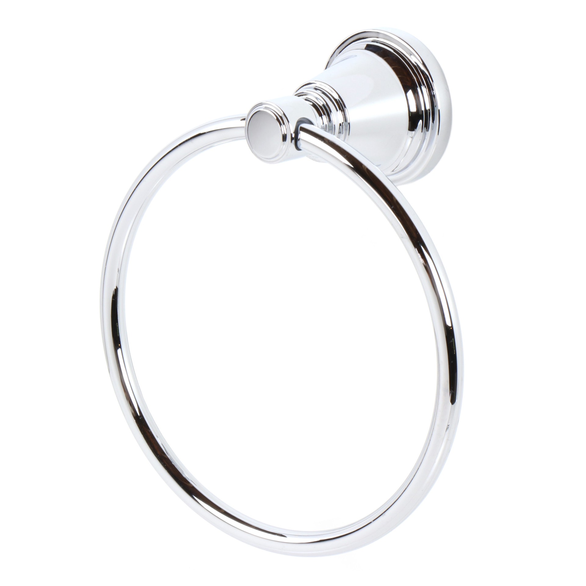 slide 5 of 6, allen + roth 3 -Piece Townley Chrome Decorative Bathroom Hardware Set Towel Bar, Toilet Paper Holder, Towel Ring Included, 1 ct