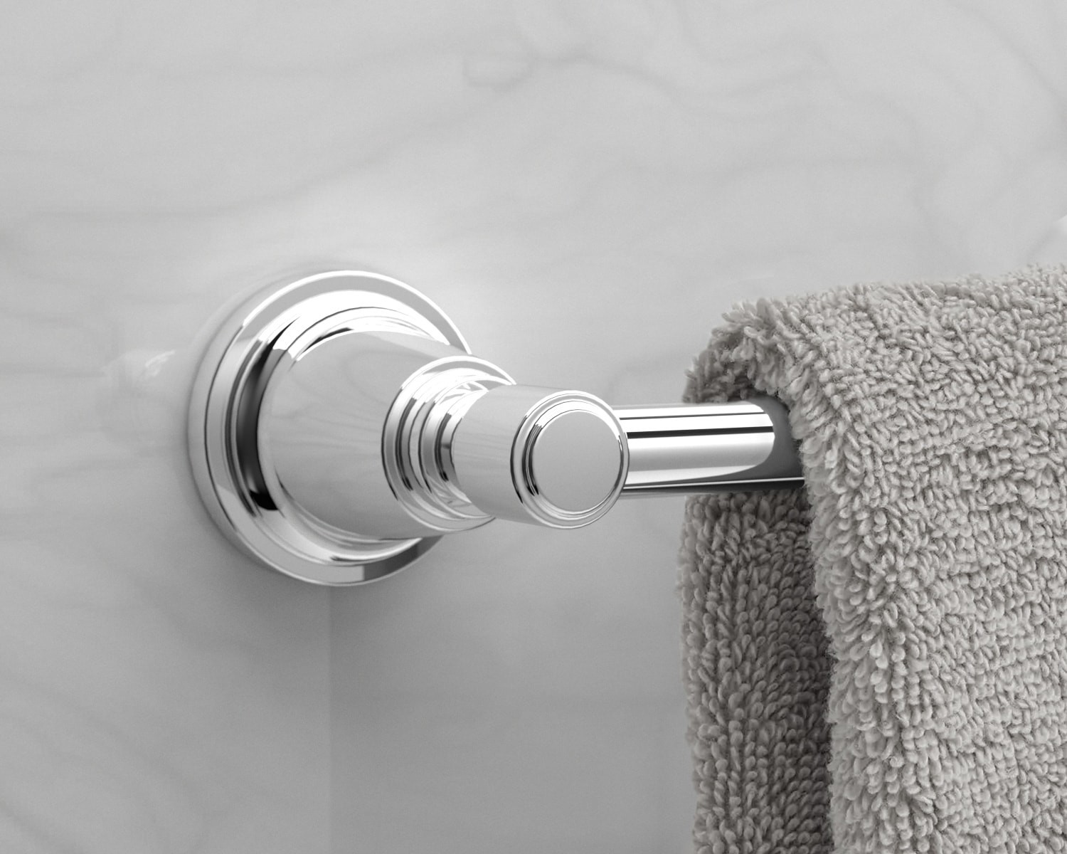 slide 4 of 5, allen + roth Townley 24-in Chrome Wall mount Single Towel Bar, 1 ct