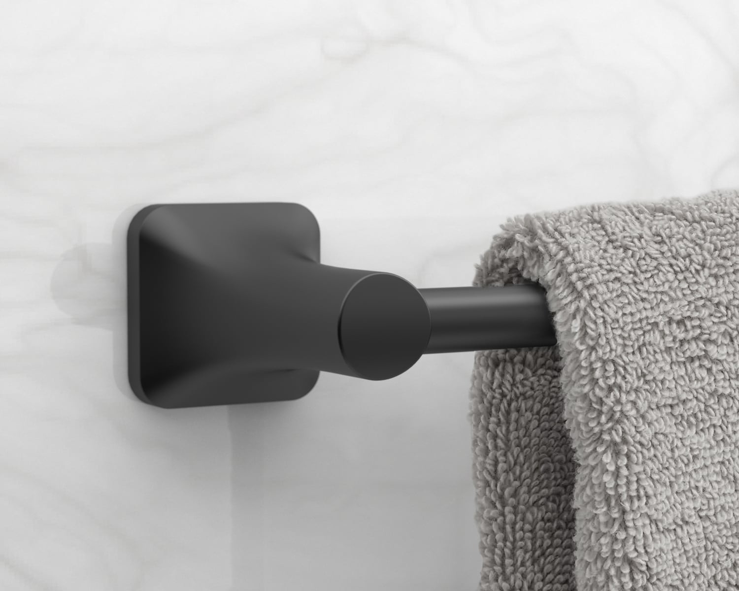 slide 2 of 5, allen + roth Dunmore Matte Black Wall mount Single Towel Ring, 1 ct