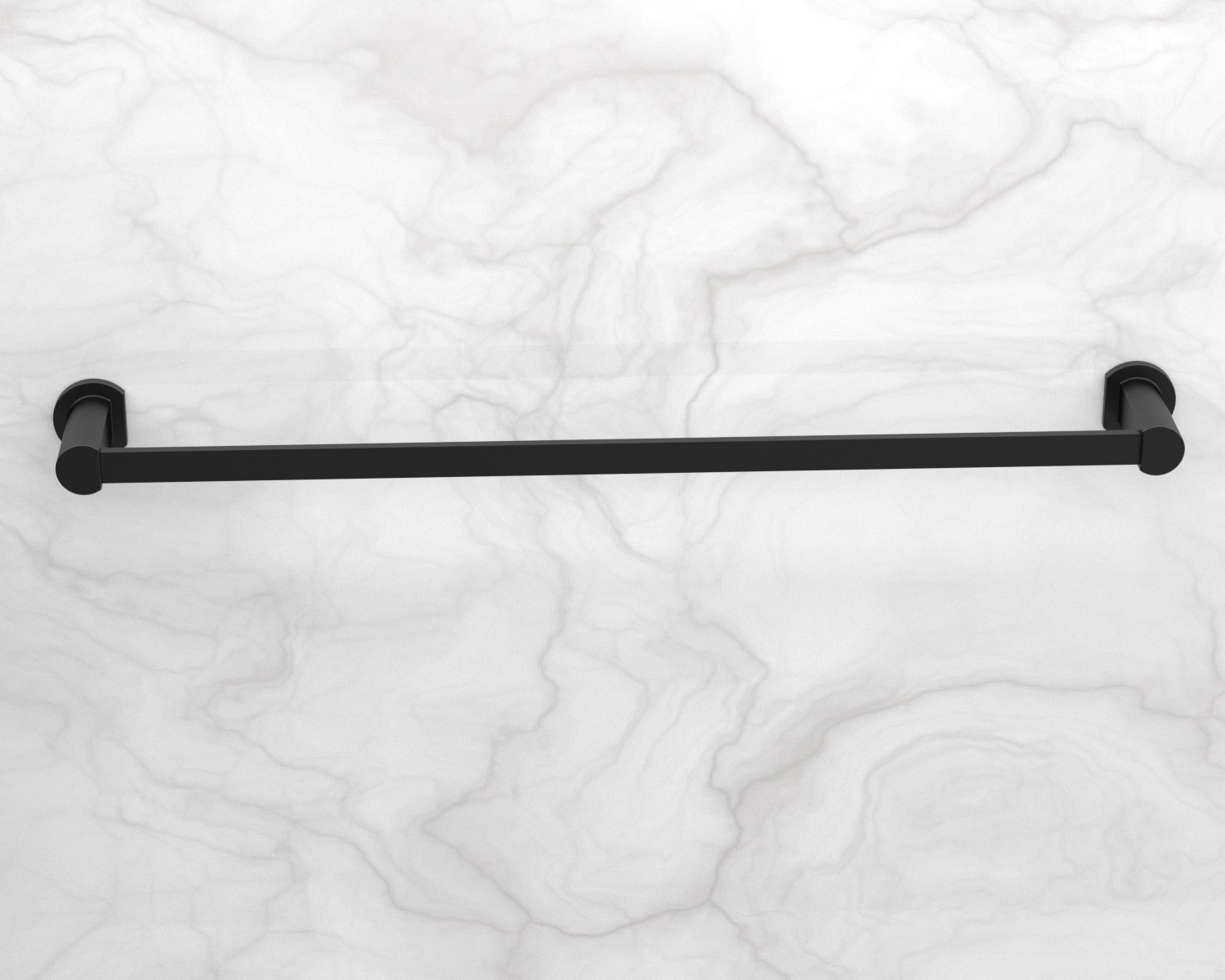 slide 3 of 5, allen + roth Veda 24-in Matte Black Wall mount Single Towel Bar, 1 ct