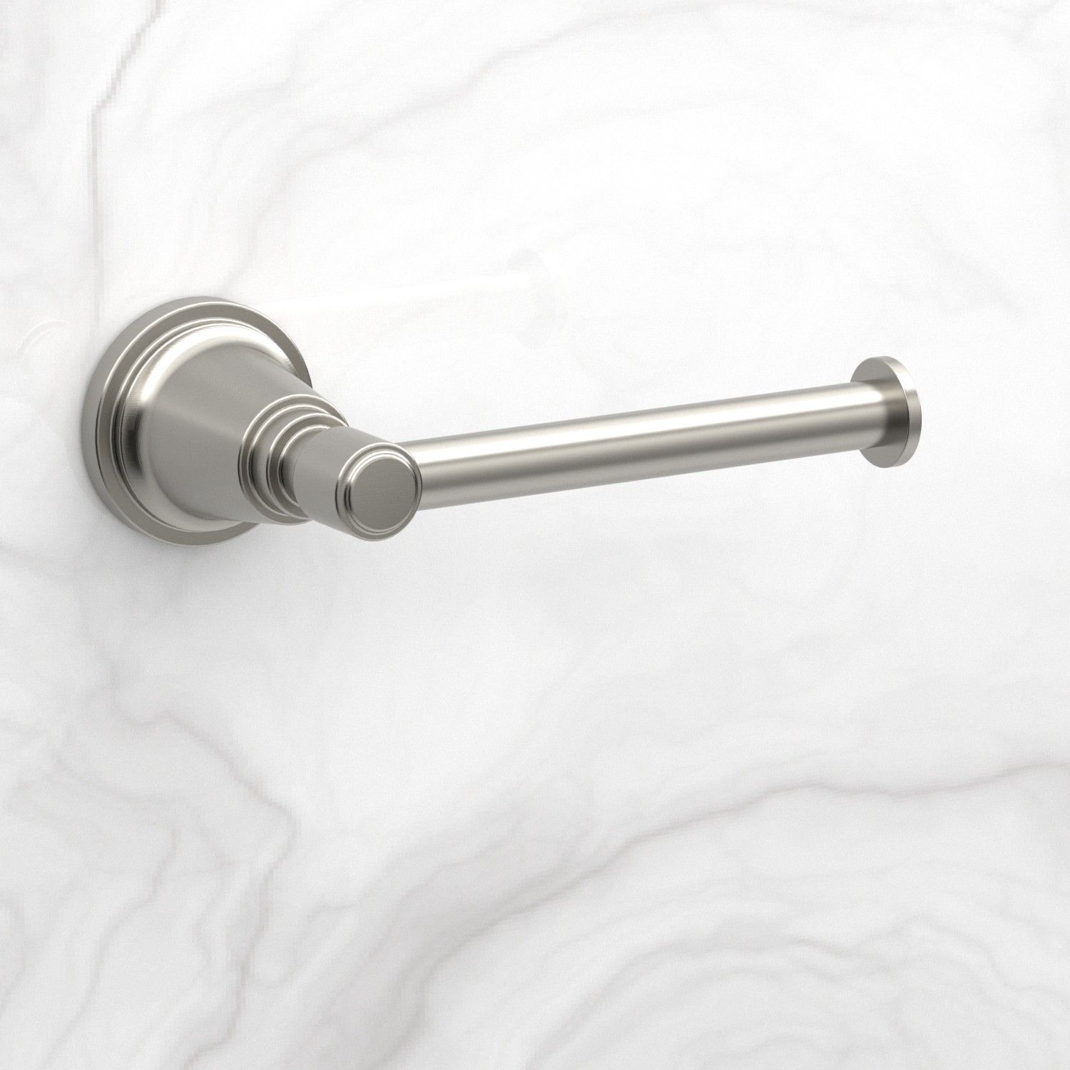 slide 2 of 5, allen + roth Townley Brushed Nickel Wall mount Single post Toilet Paper Holder 1 -Rolls, 1 ct