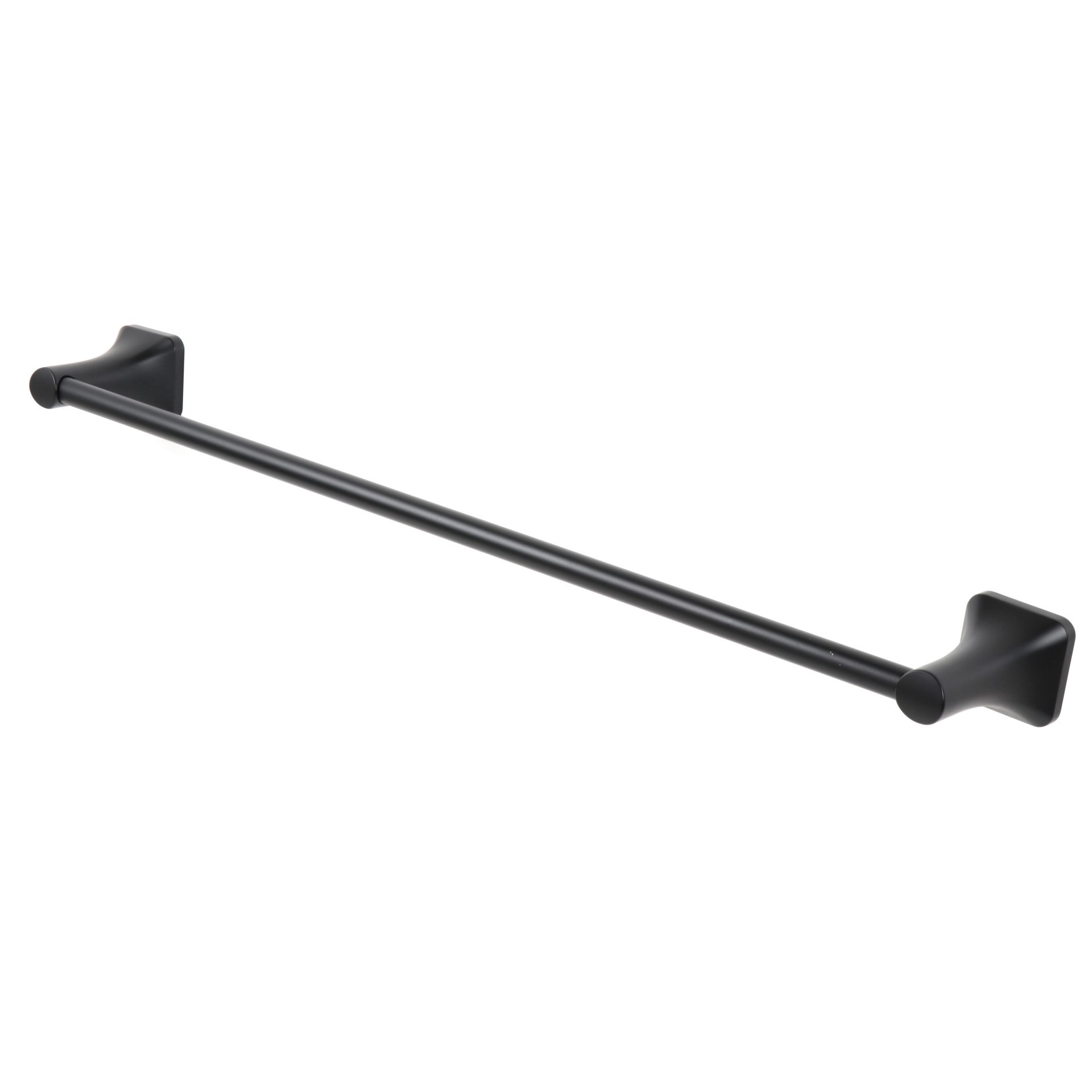slide 1 of 5, allen + roth Dunmore 24-in Matte Black Wall mount Single Towel Bar, 1 ct