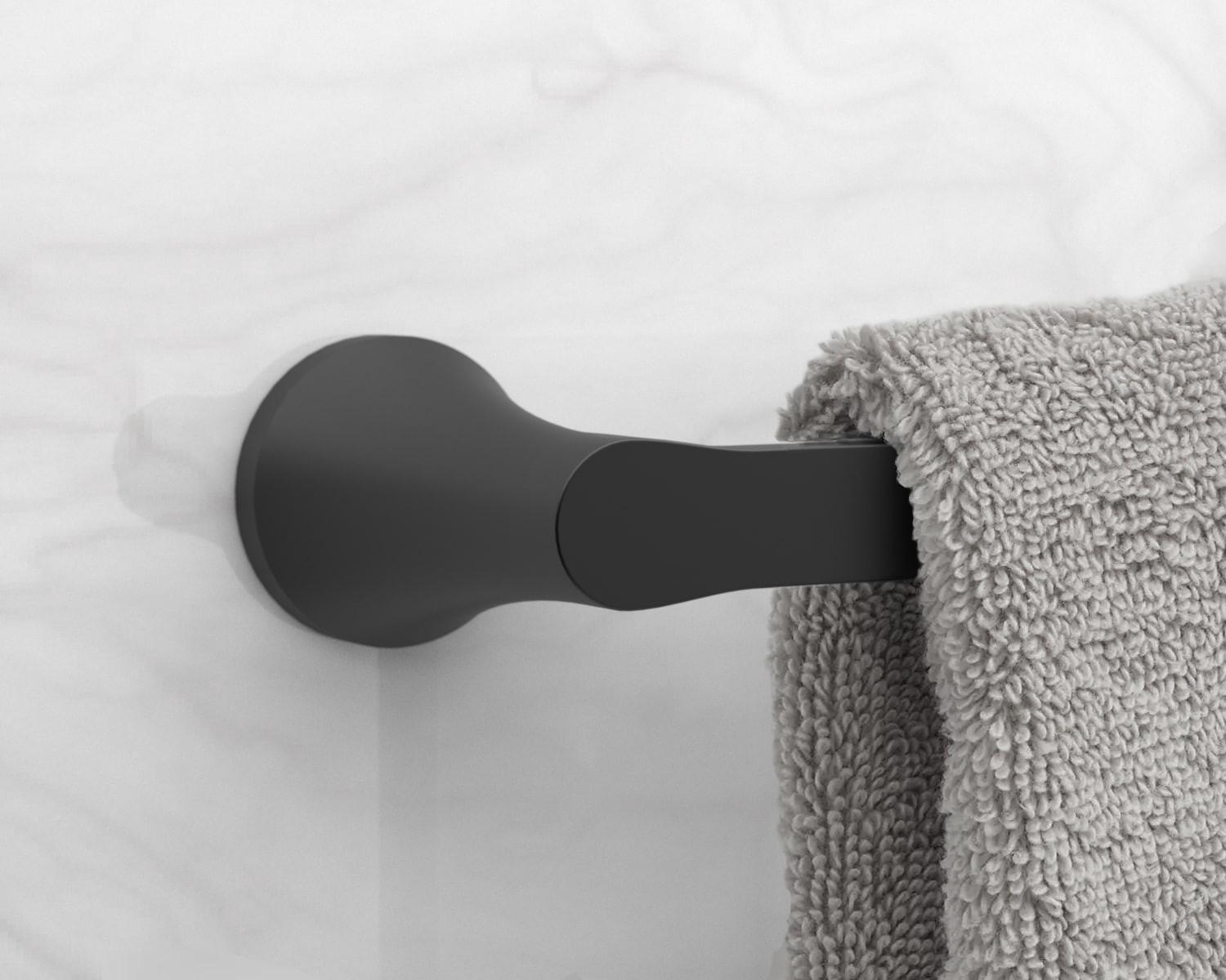 slide 4 of 6, allen + roth Candace 18-in Matte Black Wall mount Single Towel Bar, 1 ct