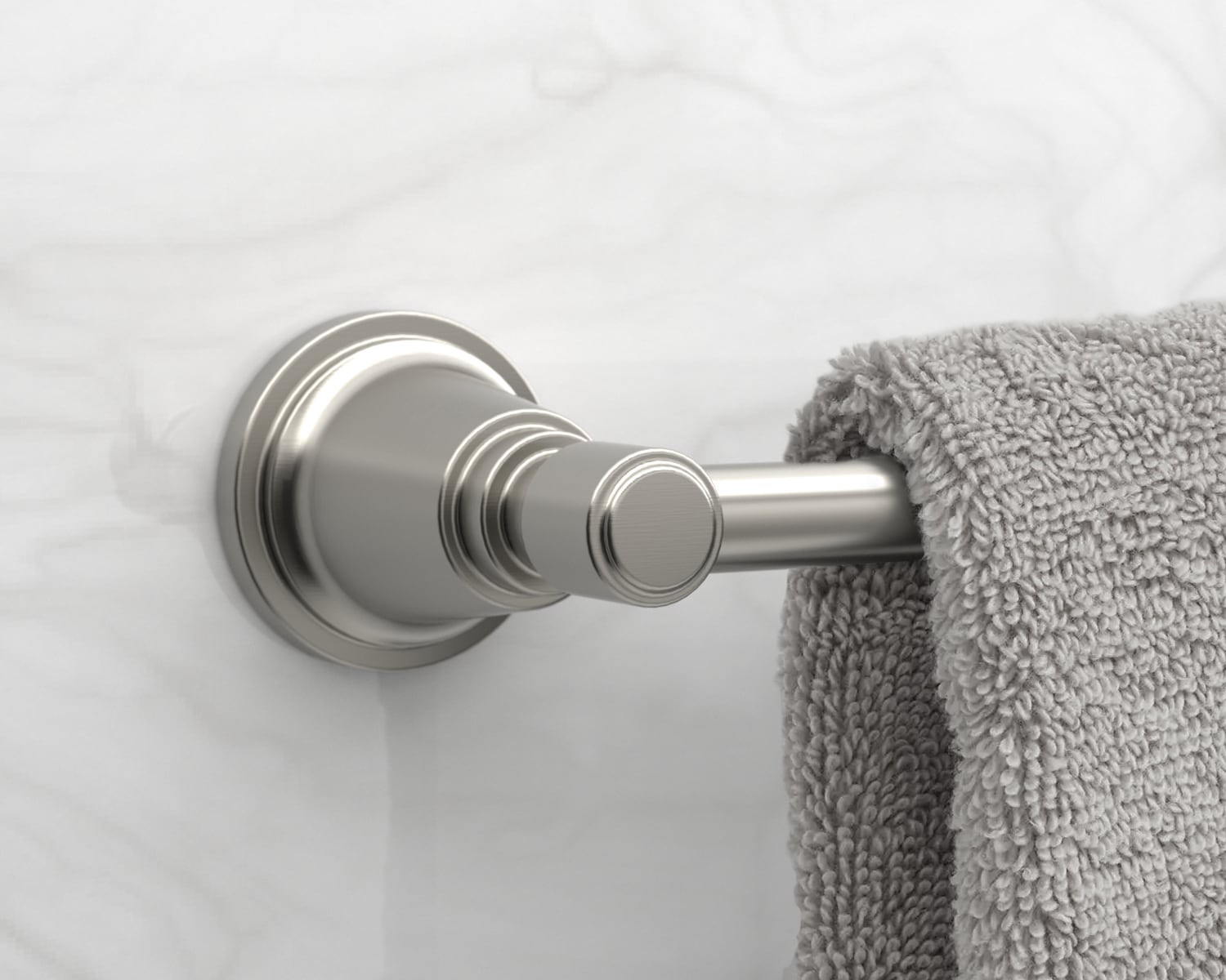 slide 4 of 5, allen + roth Townley 24-in Brushed Nickel Suction cup Single Towel Bar, 1 ct