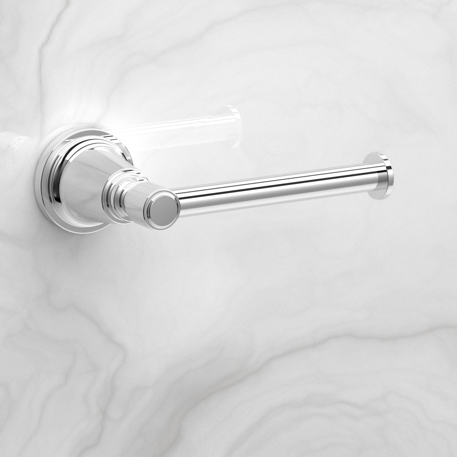 slide 2 of 5, allen + roth Townley Chrome Wall mount Single post Toilet Paper Holder 1 -Rolls, 1 ct