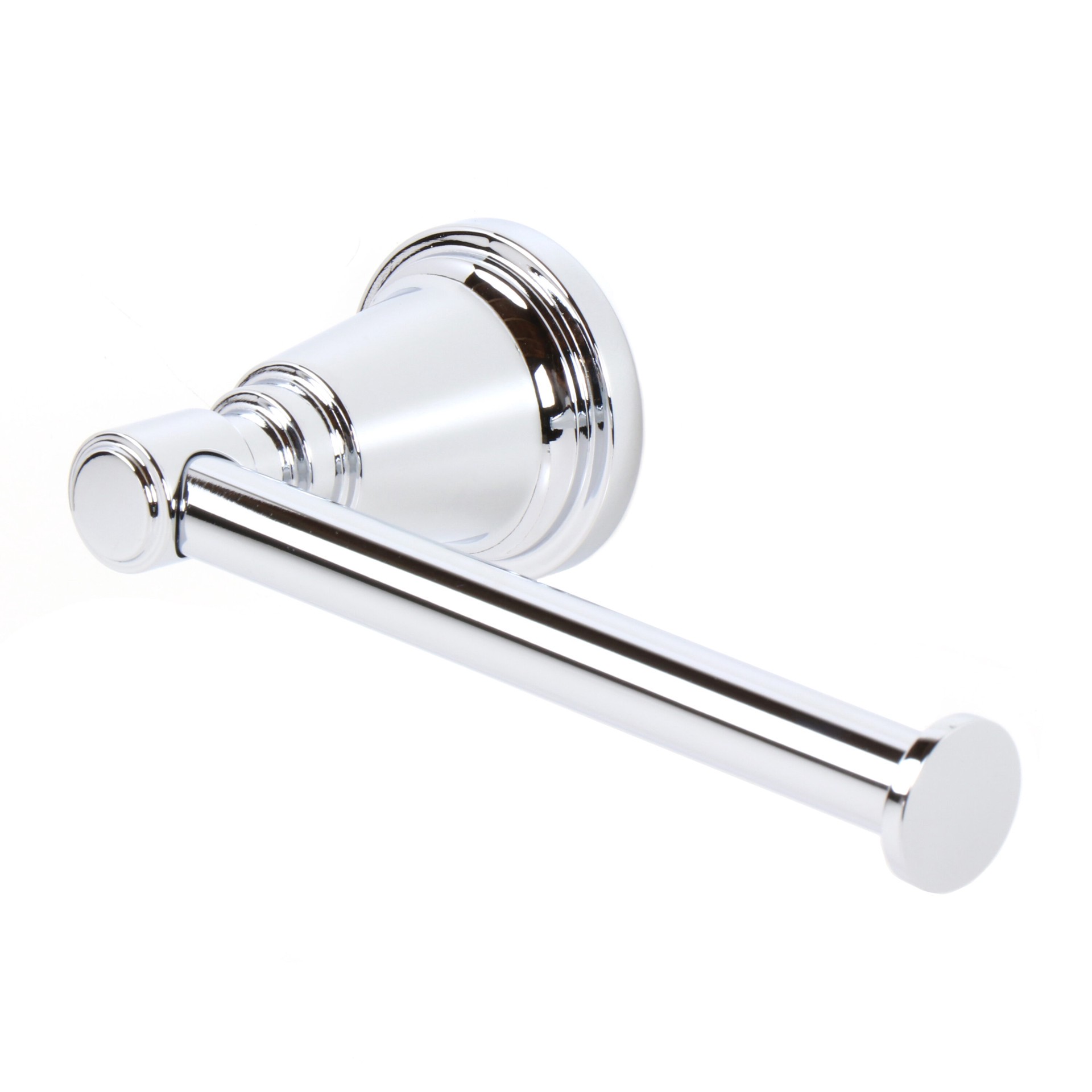 slide 1 of 5, allen + roth Townley Chrome Wall mount Single post Toilet Paper Holder 1 -Rolls, 1 ct