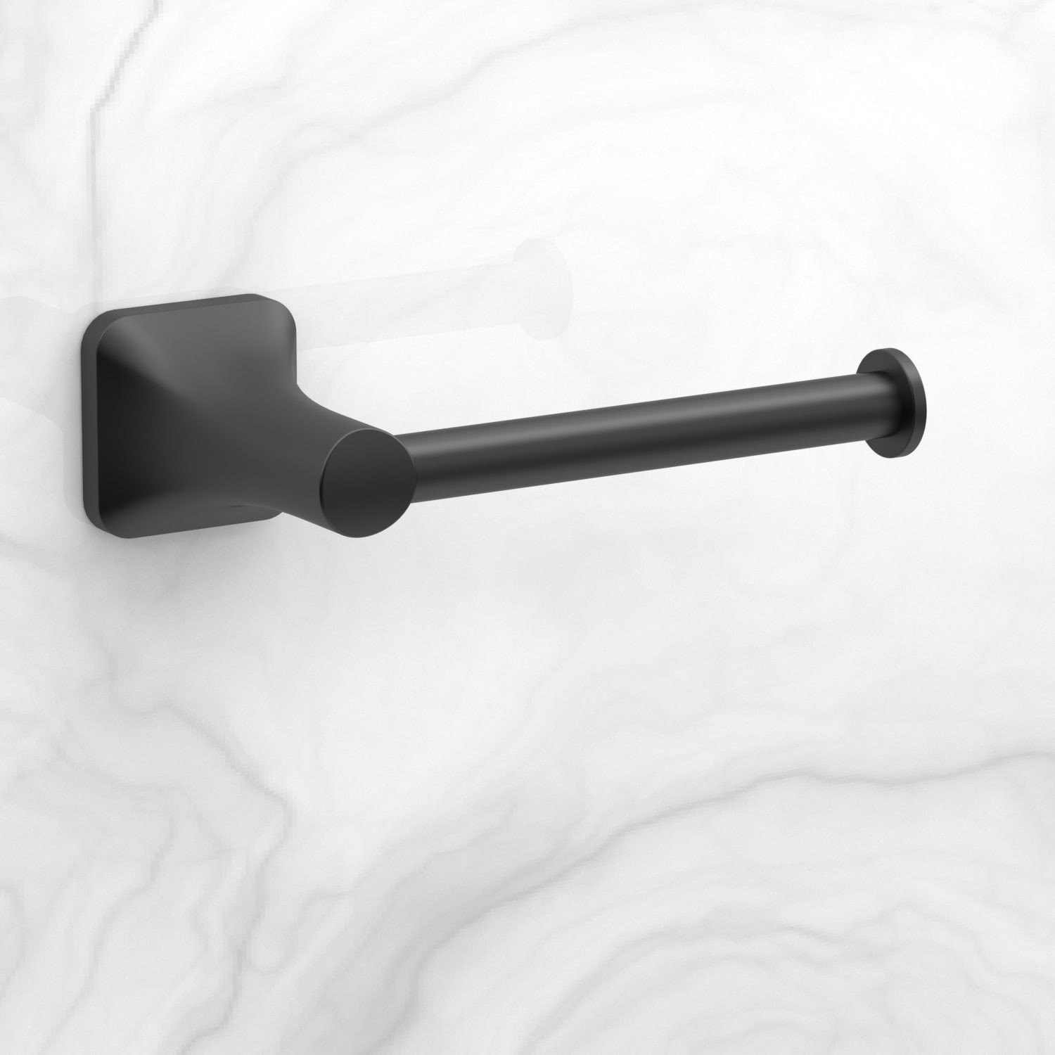 slide 2 of 5, allen + roth Dunmore Matte Black Wall mount Single post Toilet Paper Holder 1 -Rolls, 1 ct