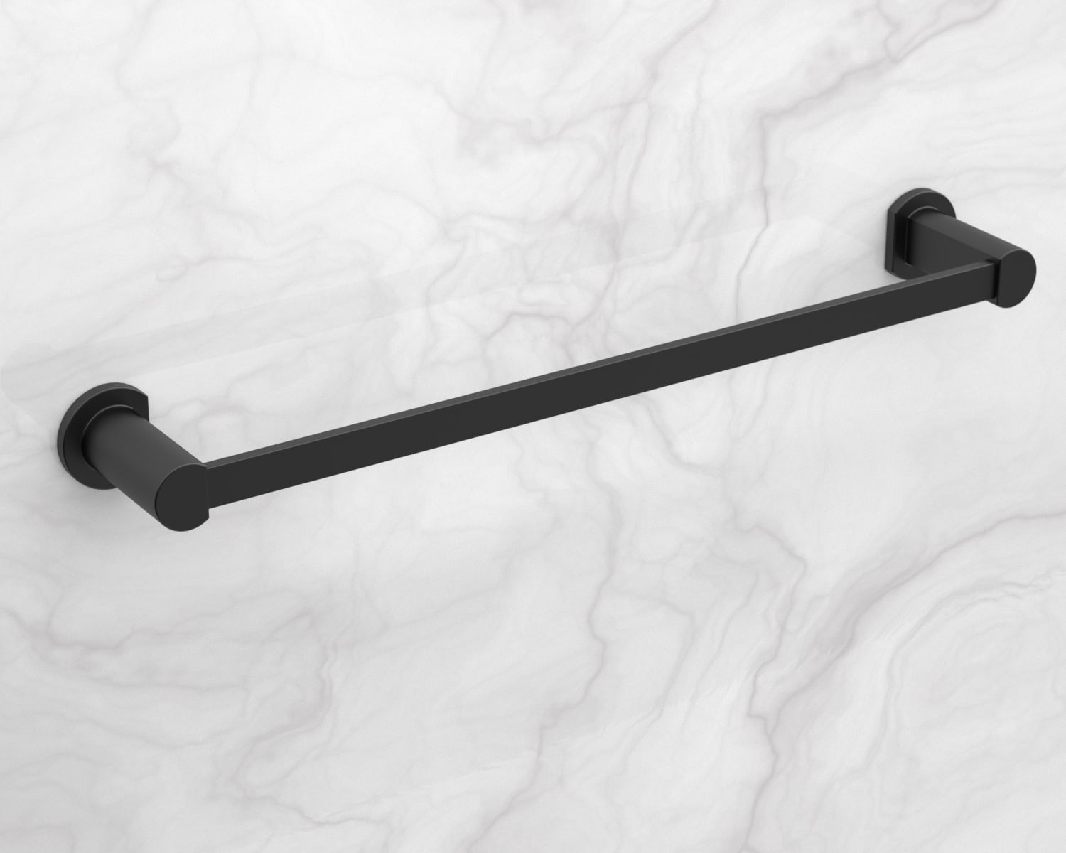 slide 2 of 6, allen + roth Veda 18-in Matte Black Wall mount Single Towel Bar, 1 ct
