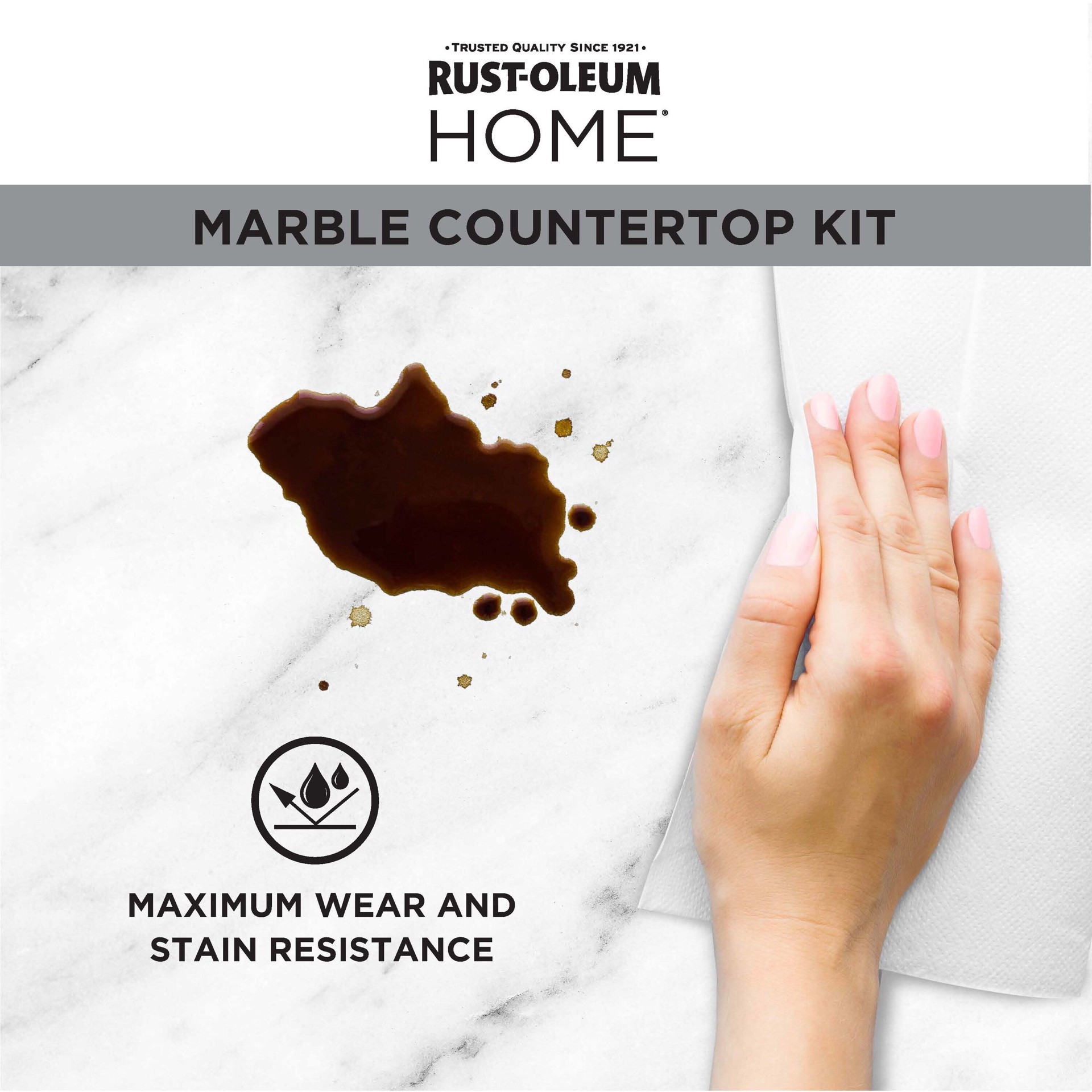 slide 3 of 6, Rust-Oleum Home Countertop White Marble Satin Countertop Refinishing kit, 1 ct