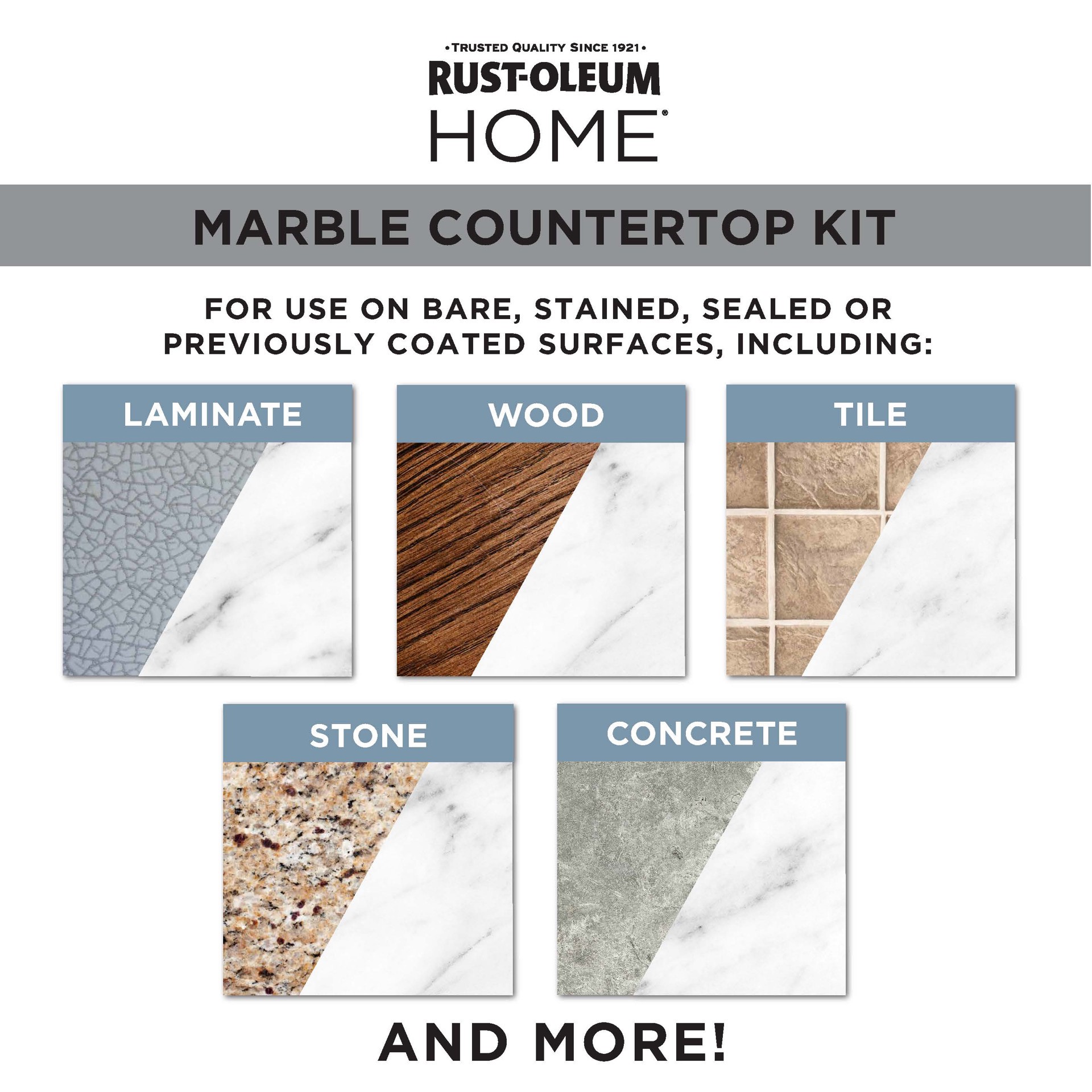 slide 4 of 6, Rust-Oleum Home Countertop White Marble Satin Countertop Refinishing kit, 1 ct
