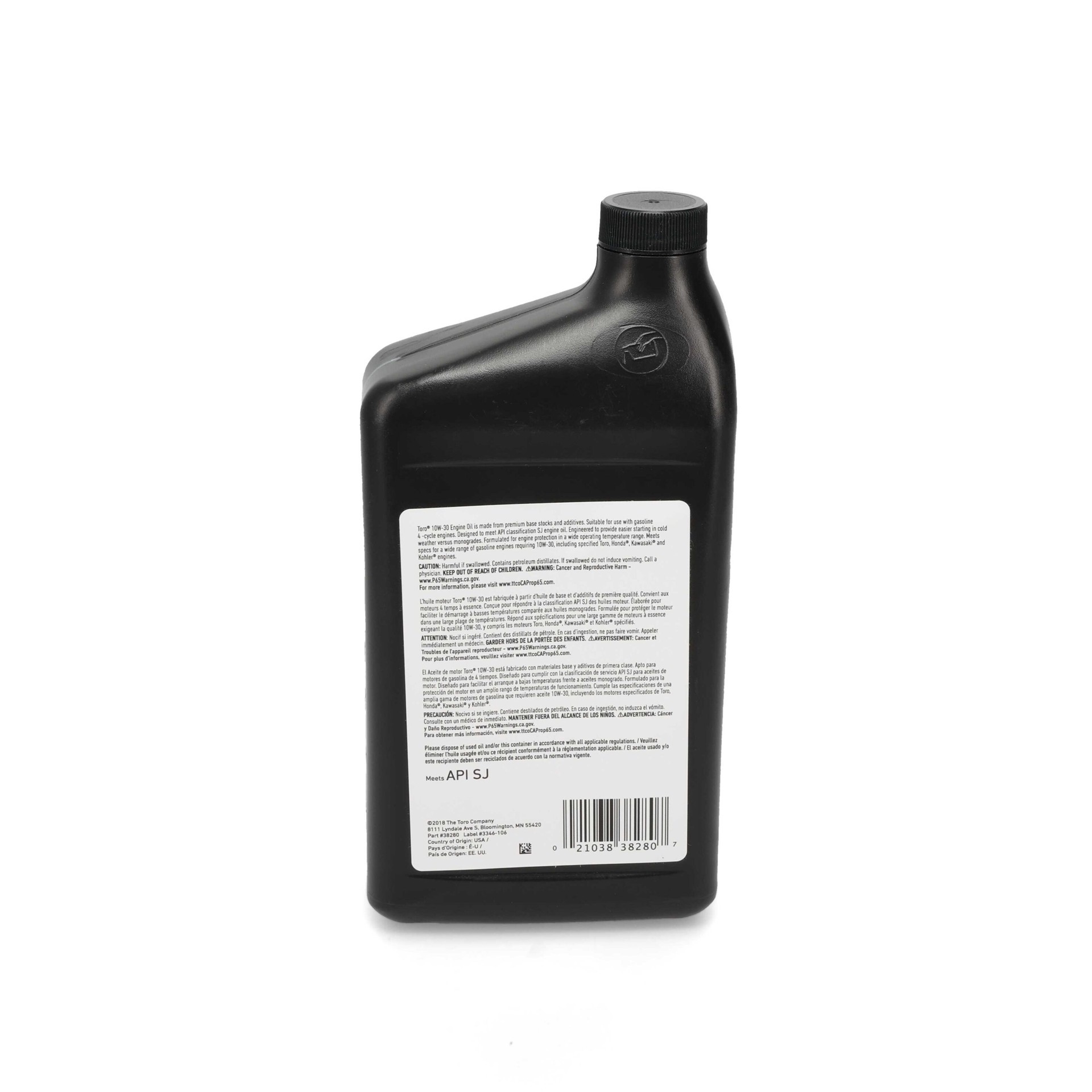 slide 2 of 3, Toro 32-oz 4-cycle engines 10W-30 Conventional Engine Oil, 1 ct