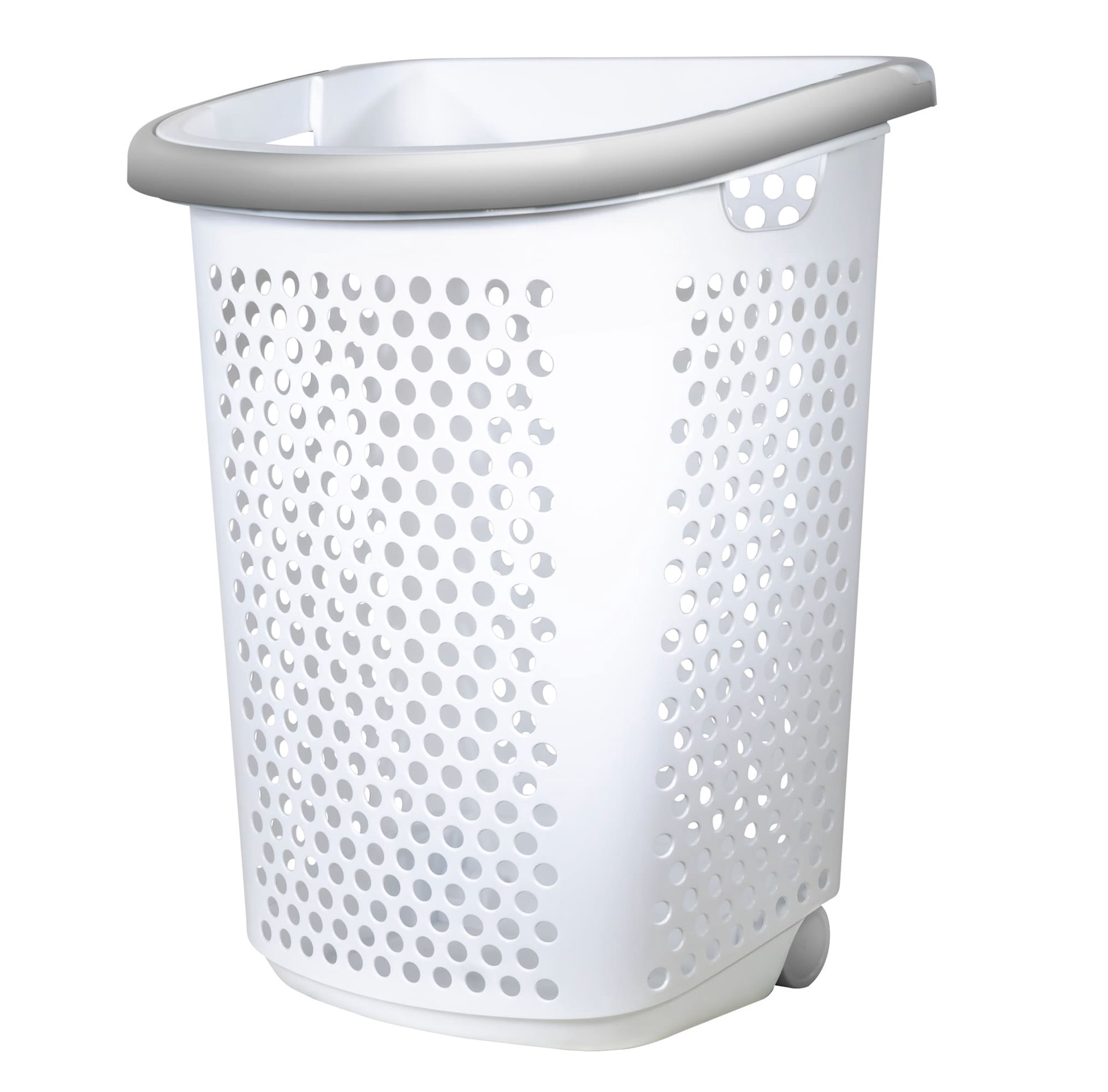 slide 1 of 6, Style Selections 2-Bushel White Plastic Laundry Hamper, 1 ct