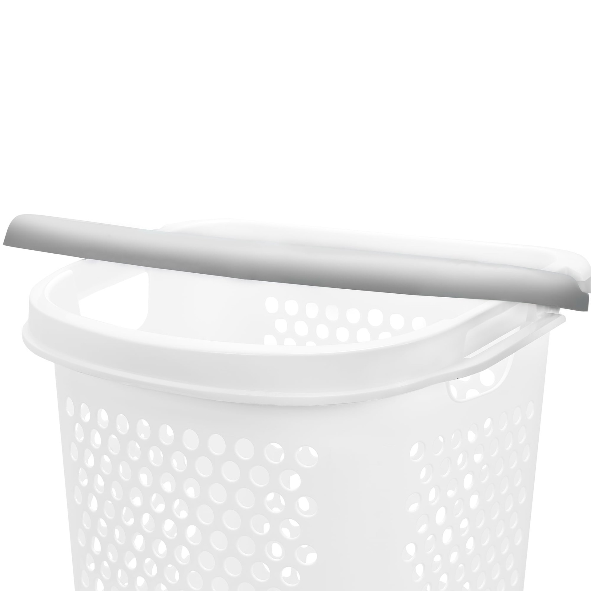 slide 5 of 6, Style Selections 2-Bushel White Plastic Laundry Hamper, 1 ct