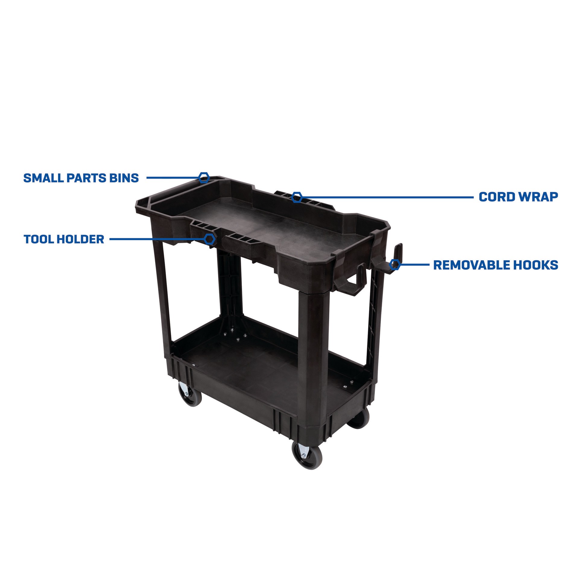 slide 2 of 6, Kobalt 32.6-in Shelf 500-lb Capacity Utility Cart, 1 ct
