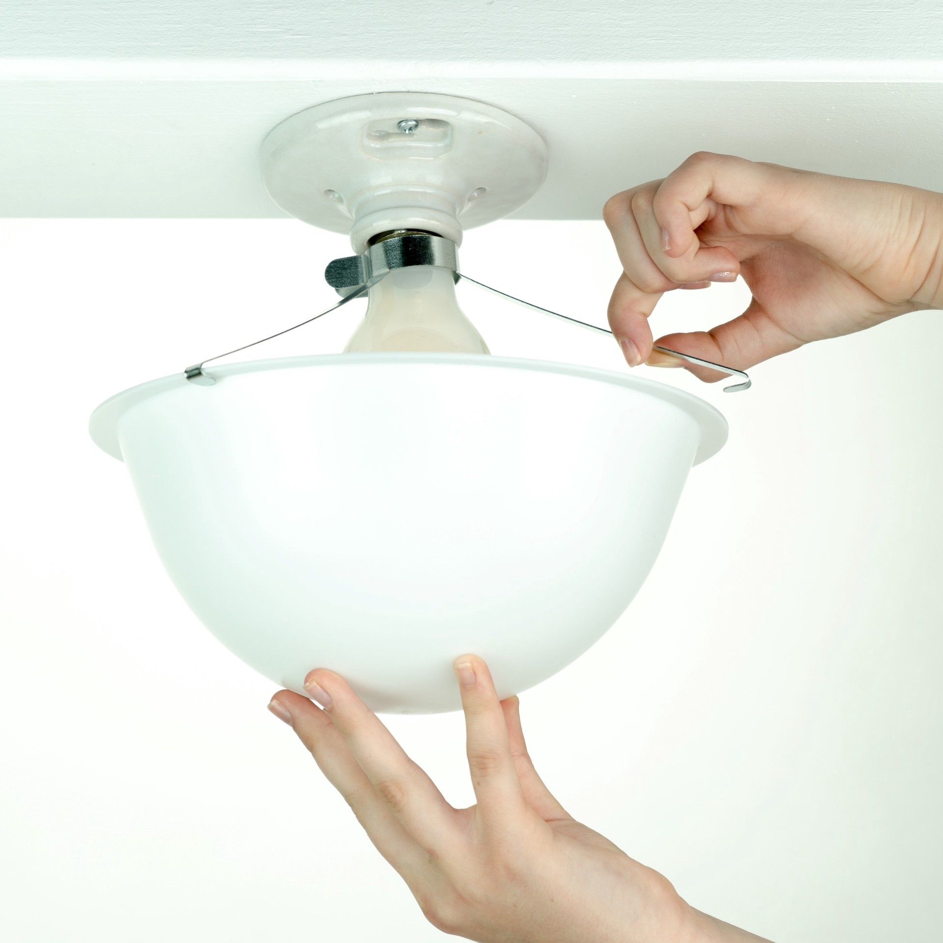 slide 4 of 6, EZ Shade 4-in x 9-in Bowl Matte Flush mount light shade (Clip-on Fitter), 1 ct