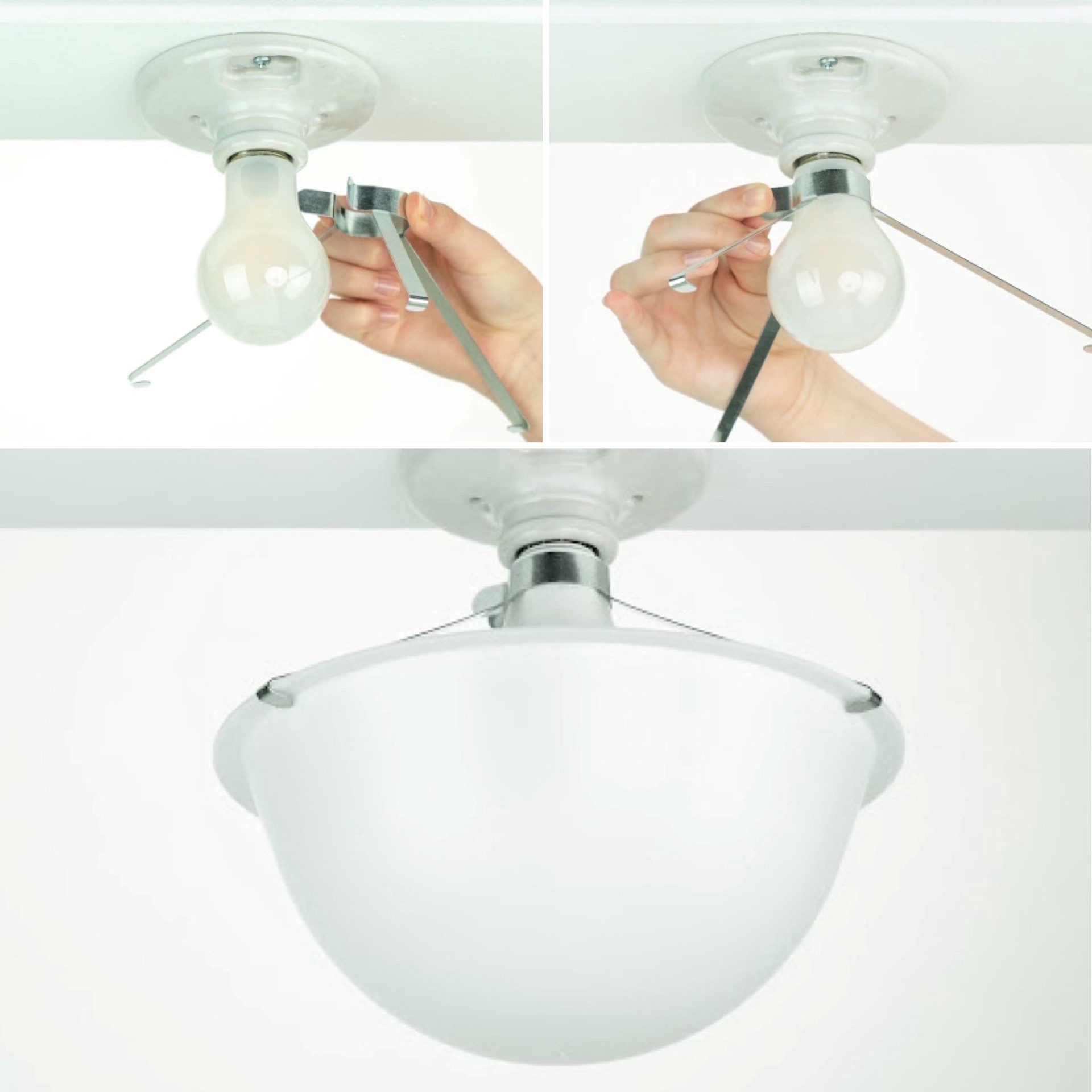 slide 1 of 6, EZ Shade 4-in x 9-in Bowl Matte Flush mount light shade (Clip-on Fitter), 1 ct