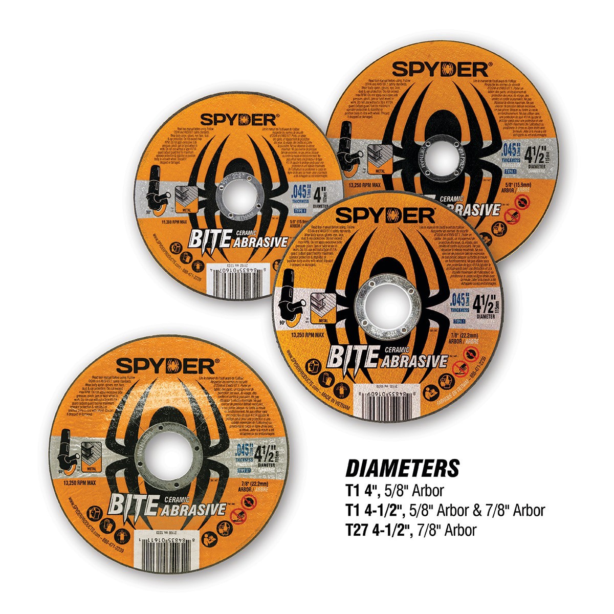 slide 4 of 6, Spyder Bite 4.5-in Ceramic Cut-off Wheel, 1 ct
