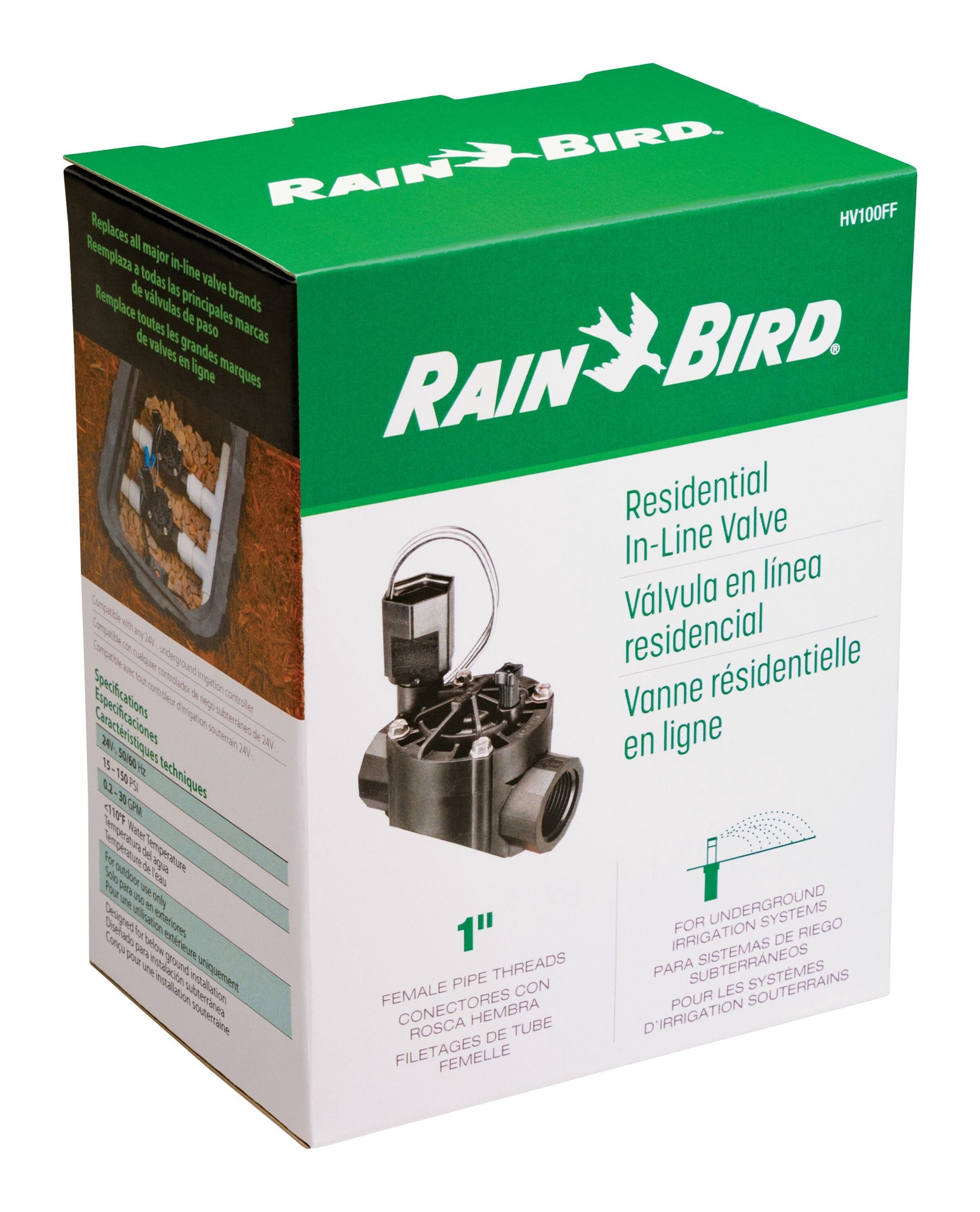 slide 4 of 4, Rain Bird 1-in Plastic Electric inline irrigation valve, 1 ct