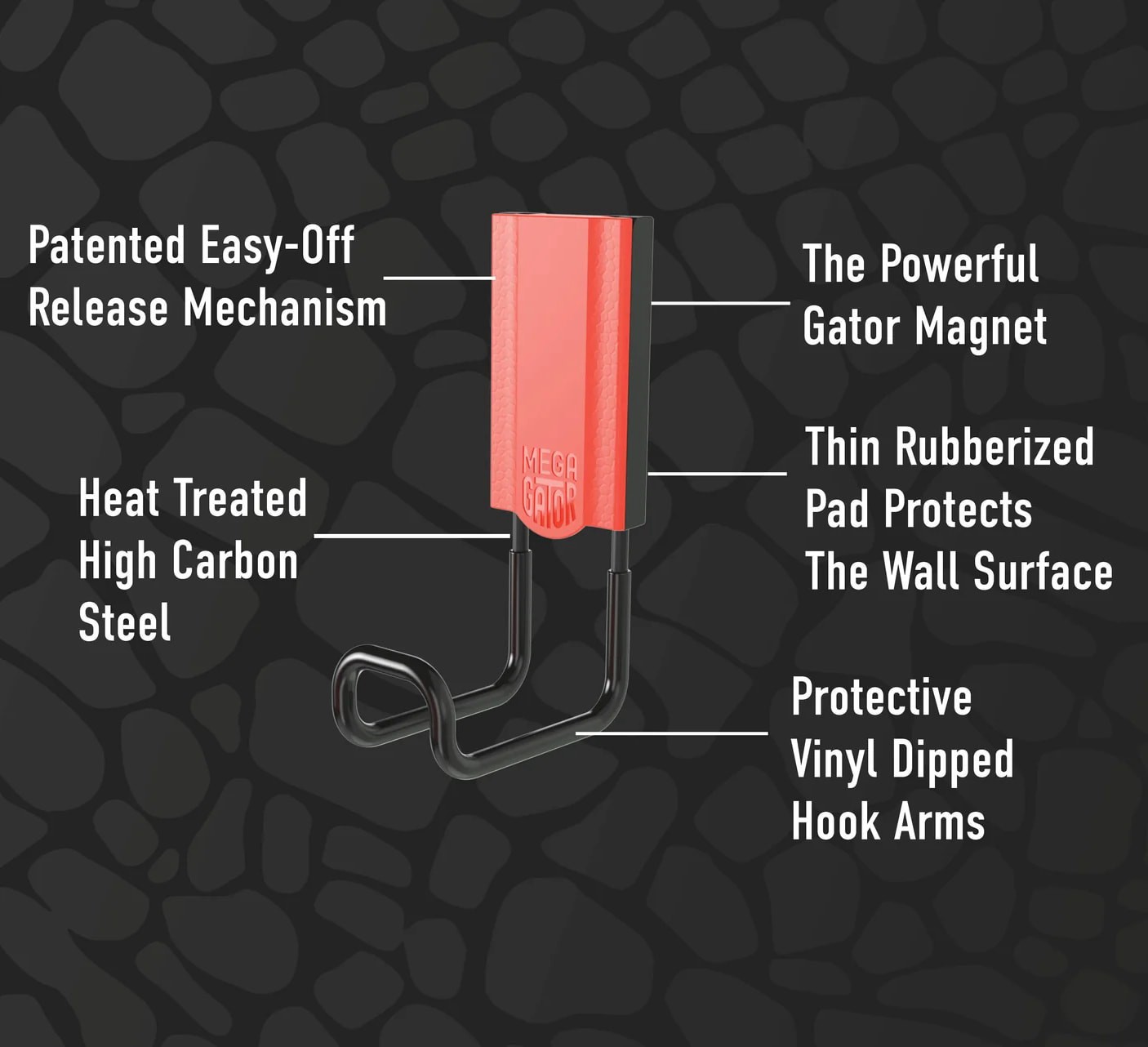 slide 6 of 6, Gator Magnetics Multipurpose hook 4.5-in Black Steel, 1 ct