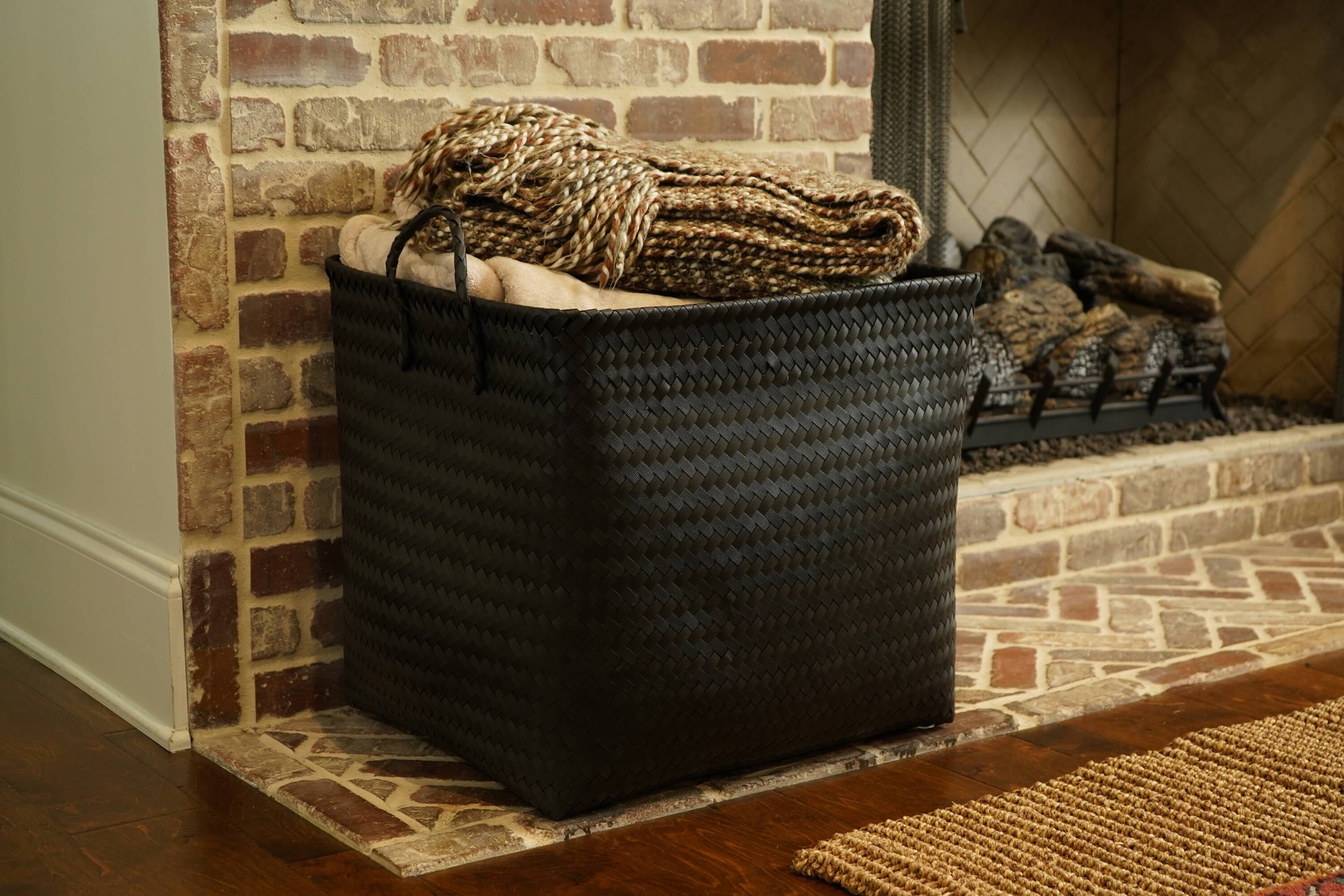 slide 3 of 6, Origin 21 Large Black Polyethylene Decorative Basket, 1 ct