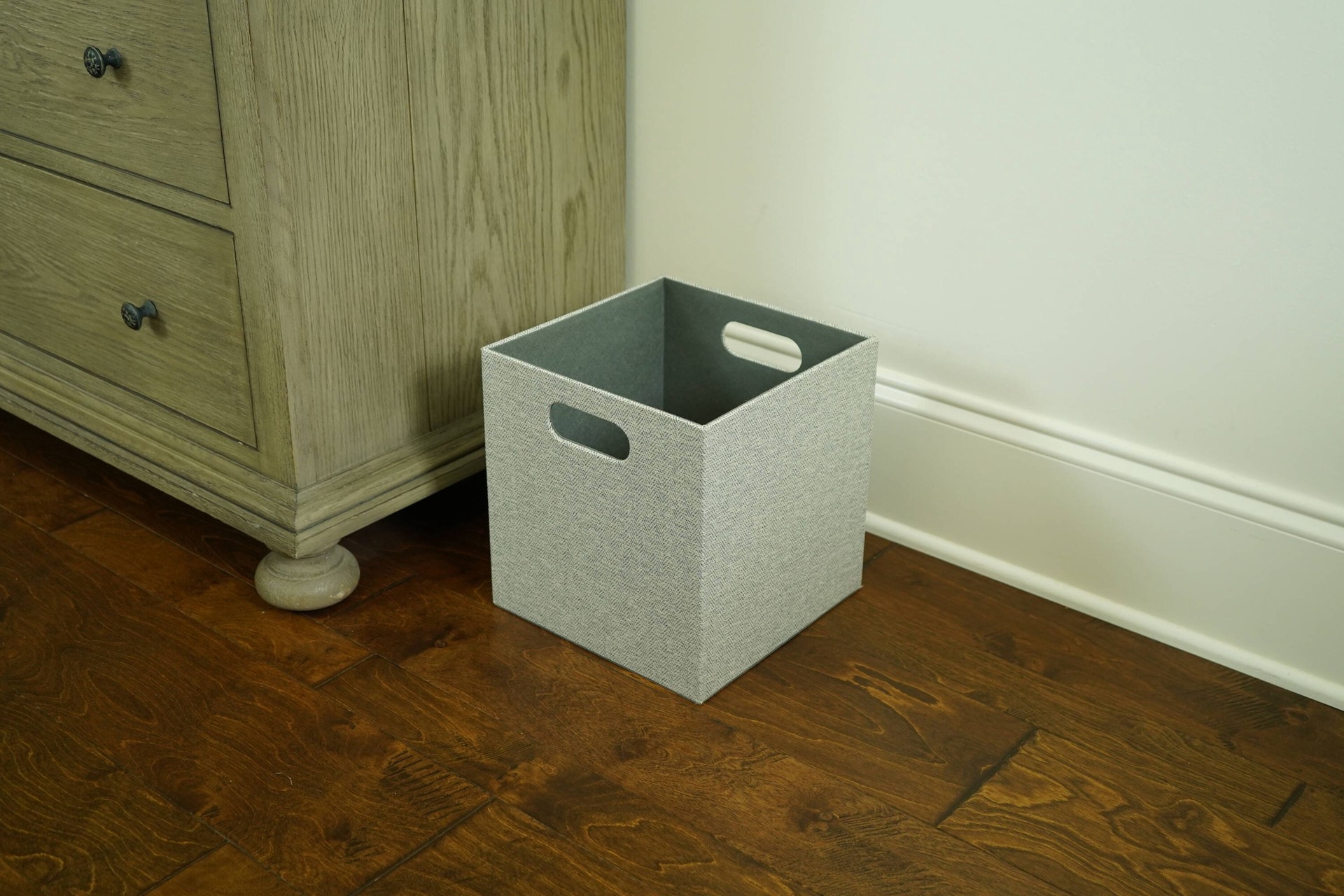 slide 4 of 6, allen + roth Small Gray Fabric Decorative Bin, 1 ct
