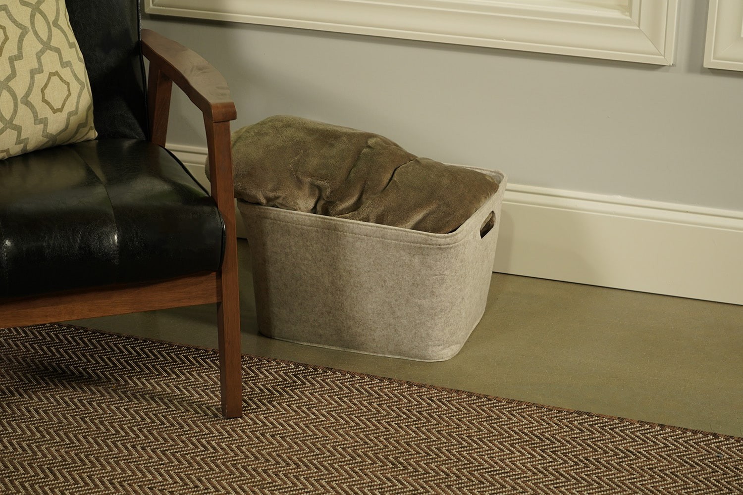 slide 5 of 6, Origin 21 Large Gray Polyester Decorative Bin, 1 ct