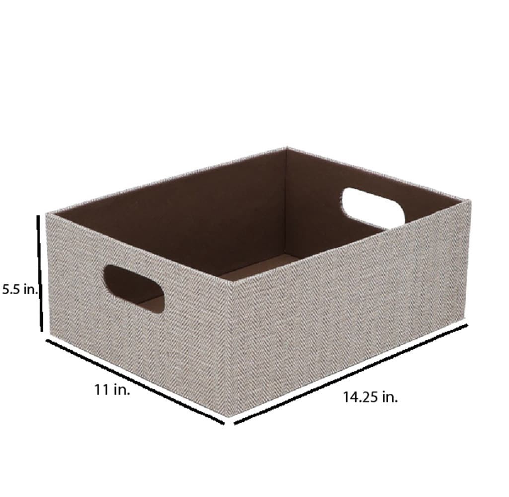 slide 6 of 6, allen + roth Medium Brown Fabric Decorative Bin, 1 ct