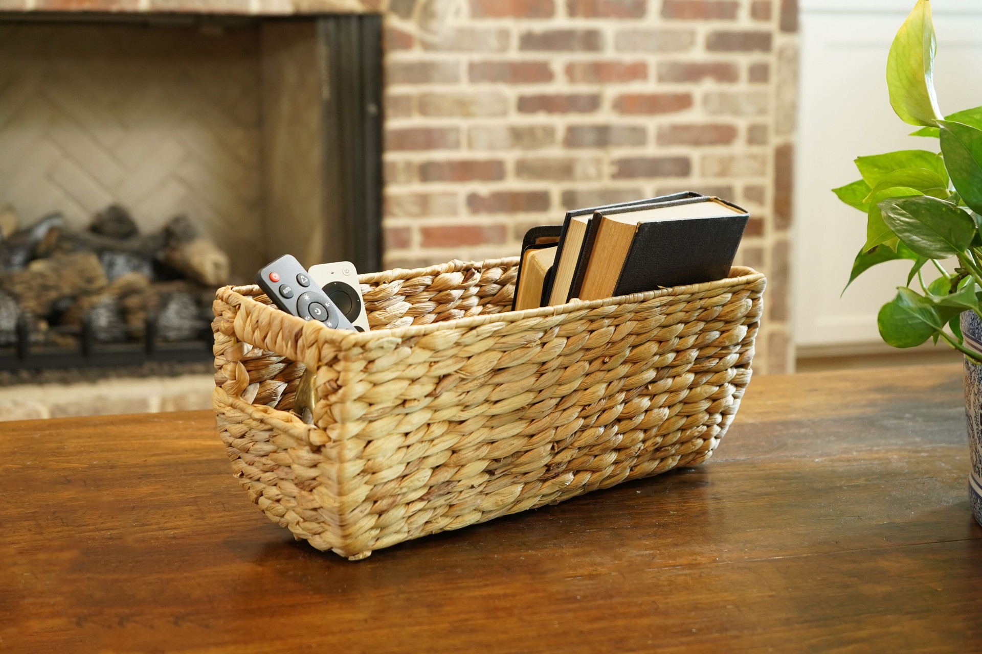 slide 3 of 6, allen + roth Small Natural Water hyacinth Decorative Basket, 1 ct