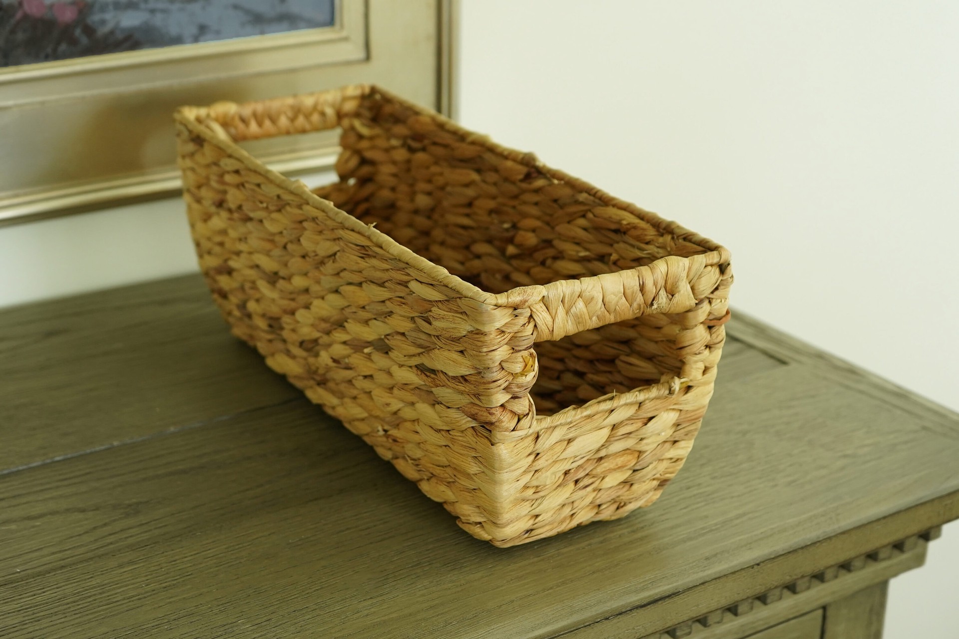 slide 4 of 6, allen + roth Small Natural Water hyacinth Decorative Basket, 1 ct