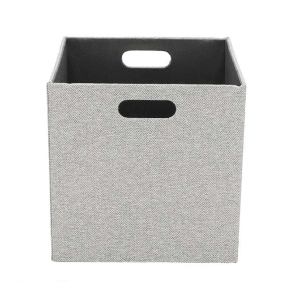 slide 1 of 6, allen + roth Small Gray Fabric Decorative Bin, 1 ct