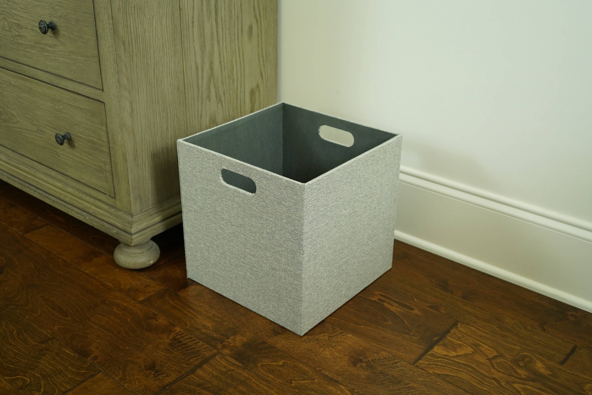 slide 4 of 6, allen + roth Small Gray Fabric Decorative Bin, 1 ct