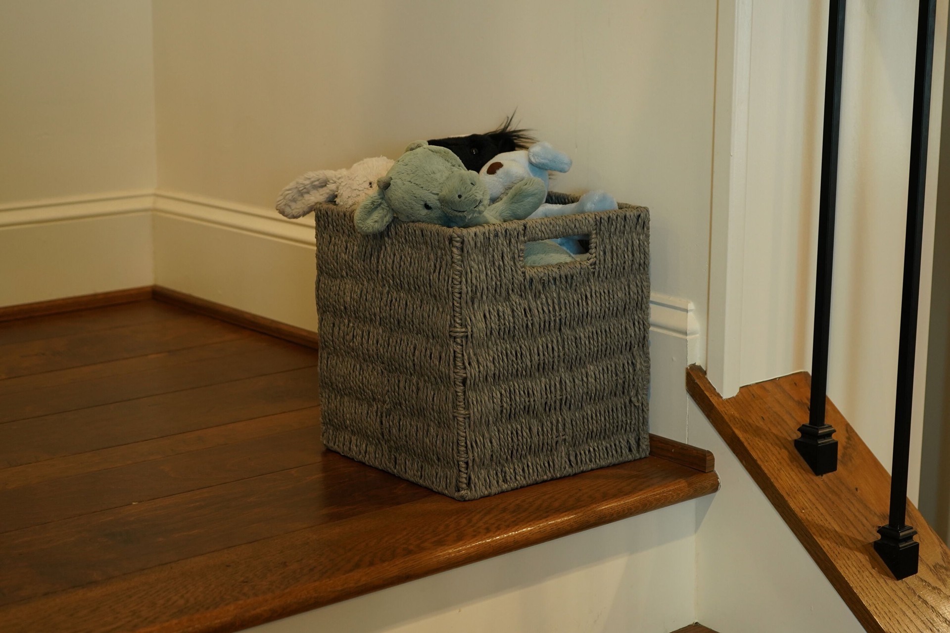 slide 3 of 6, allen + roth Large Gray Paper Decorative Basket, 1 ct