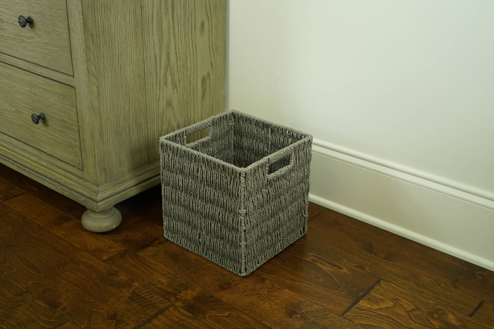 slide 4 of 6, allen + roth Large Gray Paper Decorative Basket, 1 ct