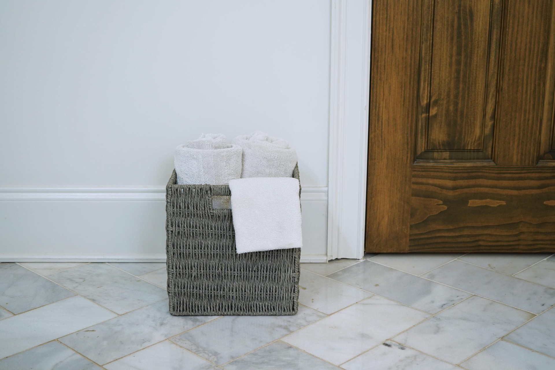 slide 5 of 6, allen + roth Large Gray Paper Decorative Basket, 1 ct