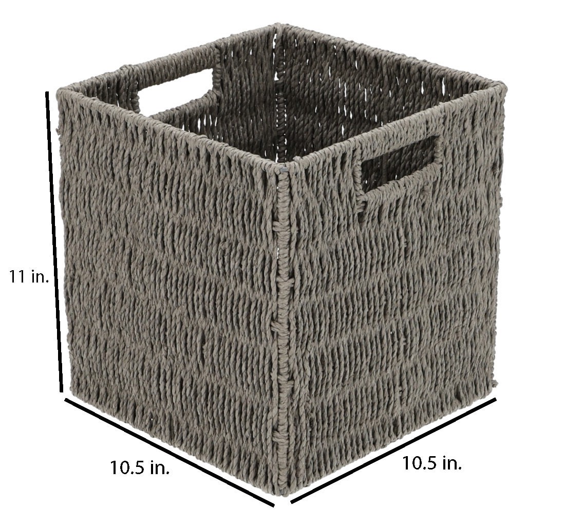 slide 6 of 6, allen + roth Large Gray Paper Decorative Basket, 1 ct