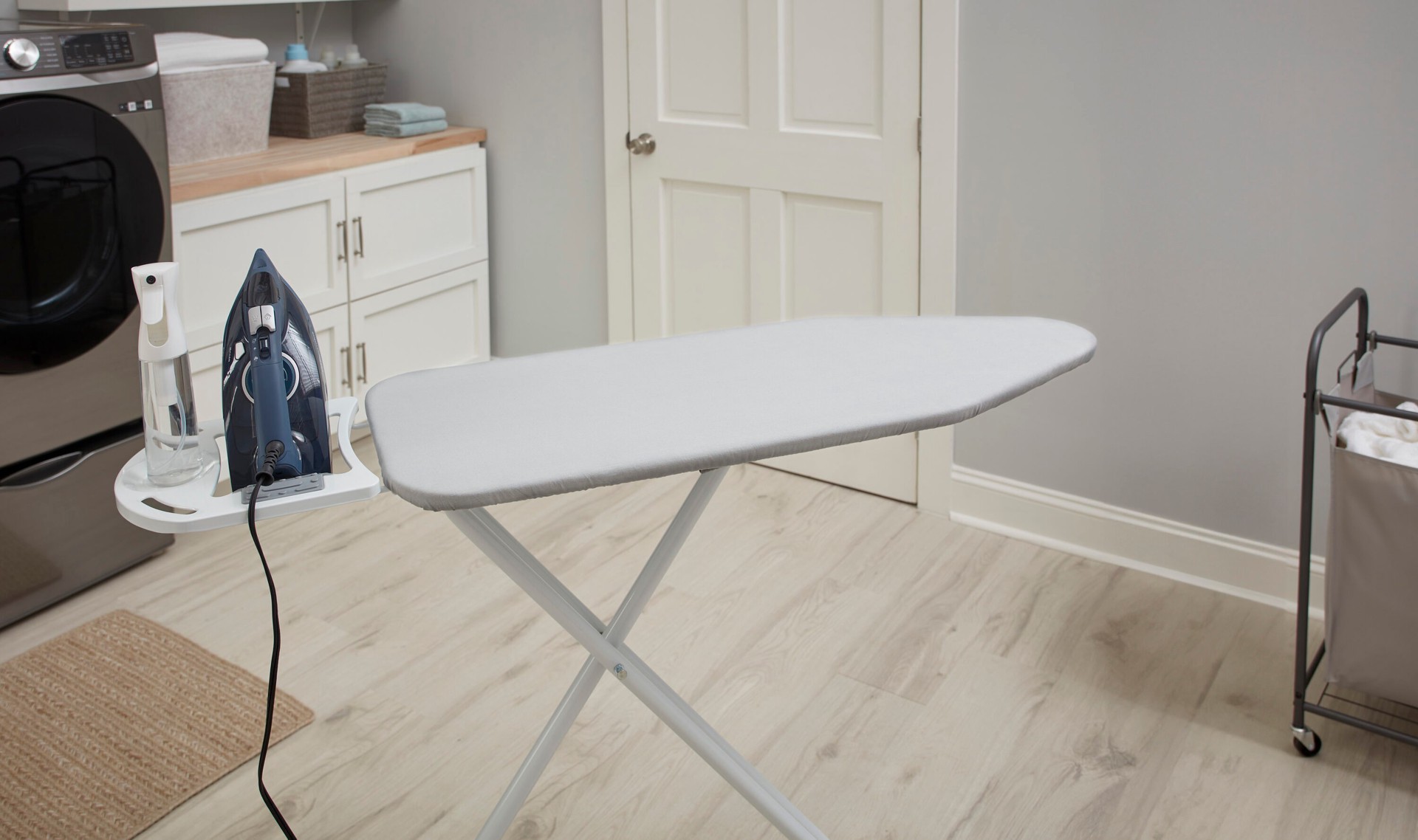 slide 2 of 4, Style Selections Gray Freestanding Folding ironing board ( 15.15-in x 2.15-in x 58.25-in ), 1 ct