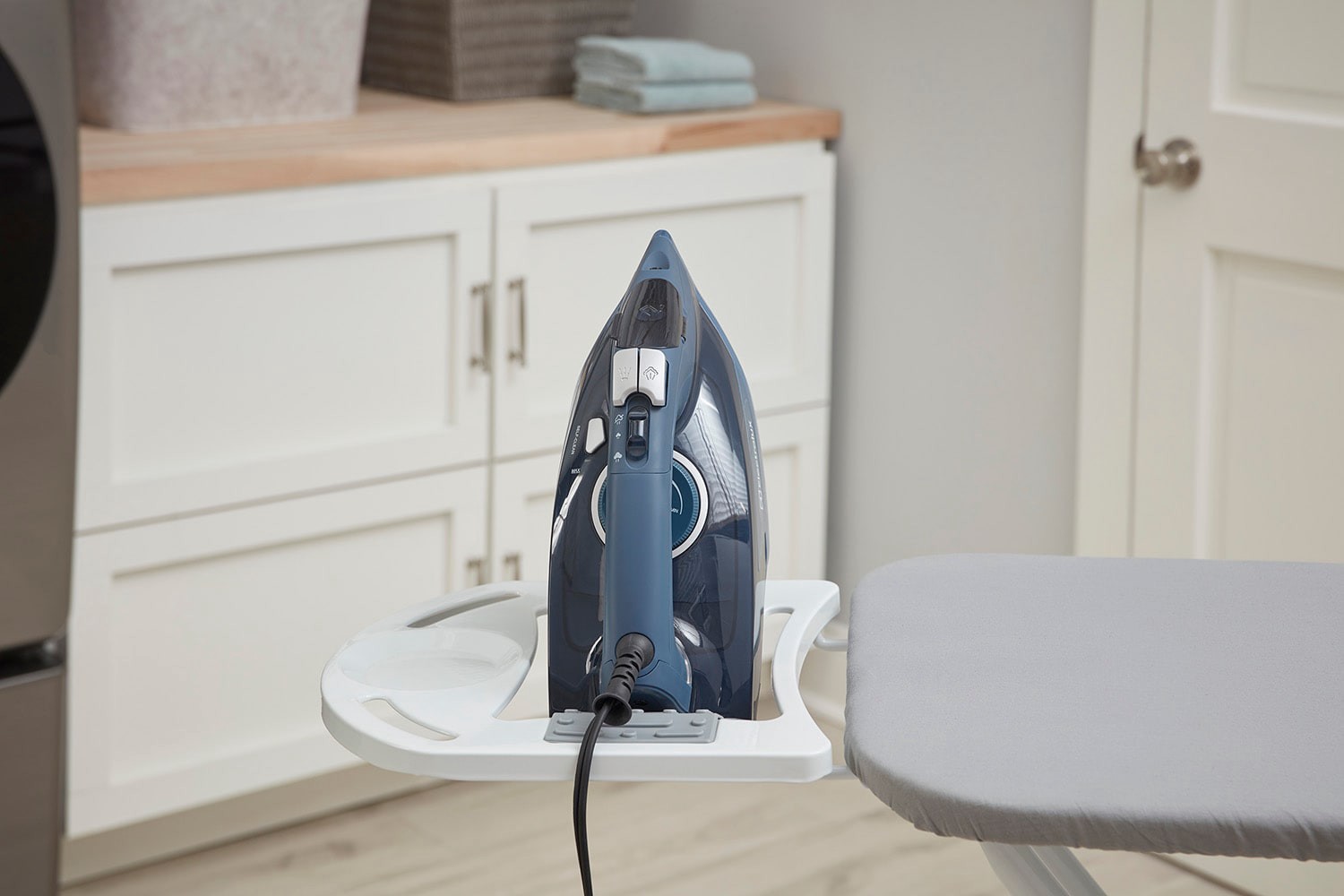 slide 3 of 4, Style Selections Gray Freestanding Folding ironing board ( 15.15-in x 2.15-in x 58.25-in ), 1 ct
