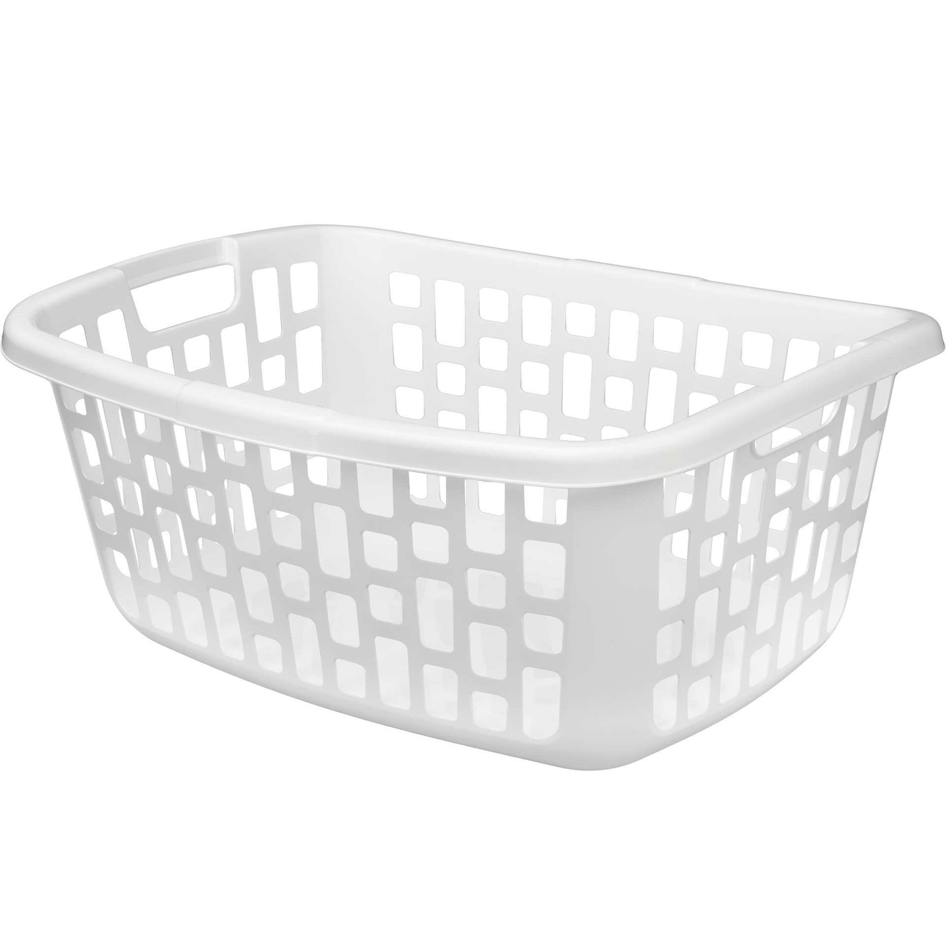 slide 1 of 6, Style Selections 1.25-Bushel White Plastic Laundry Basket, 1 ct