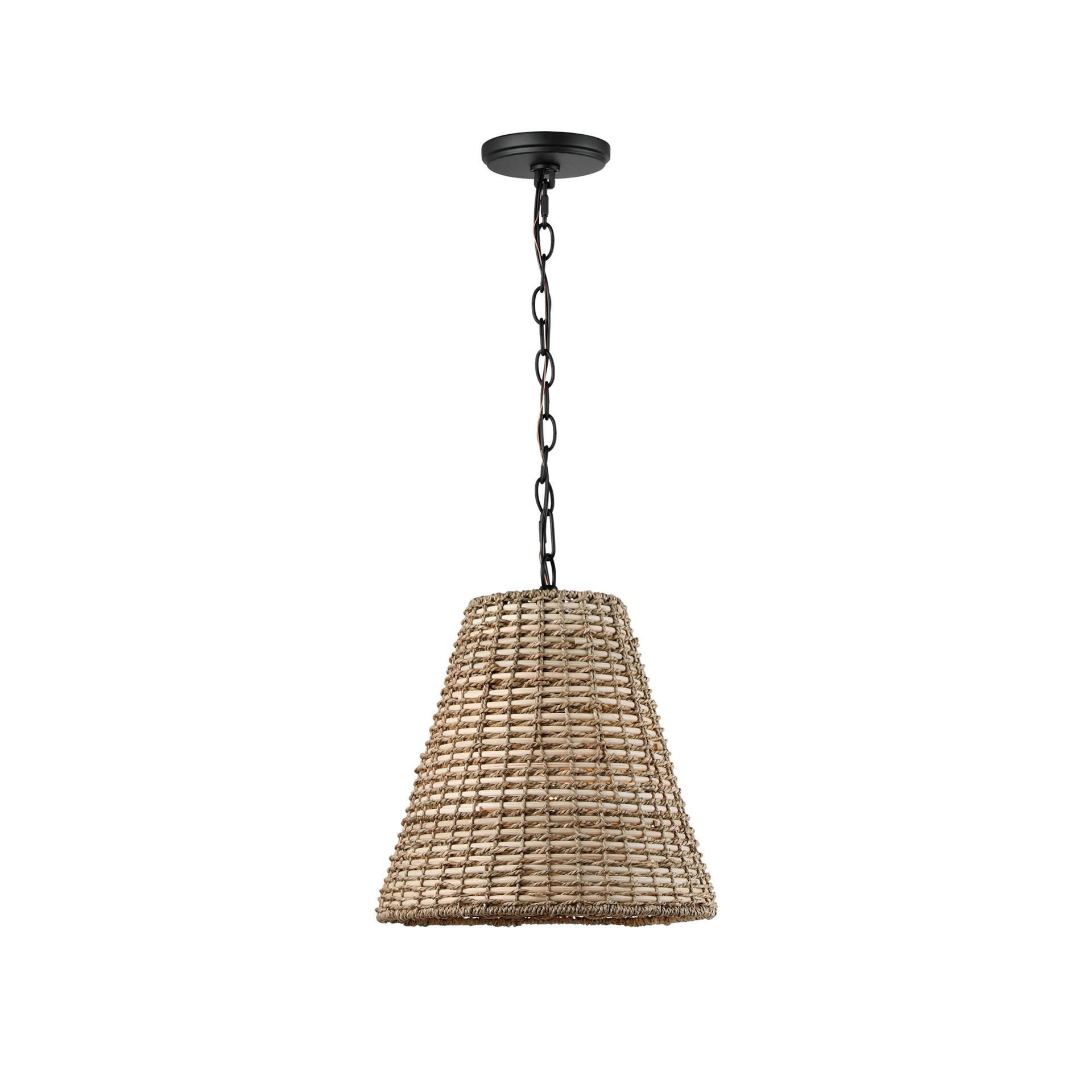 slide 2 of 6, allen + roth Adara 1 -Light black Farmhouse Cone Small Hanging Pendant light, 1 ct