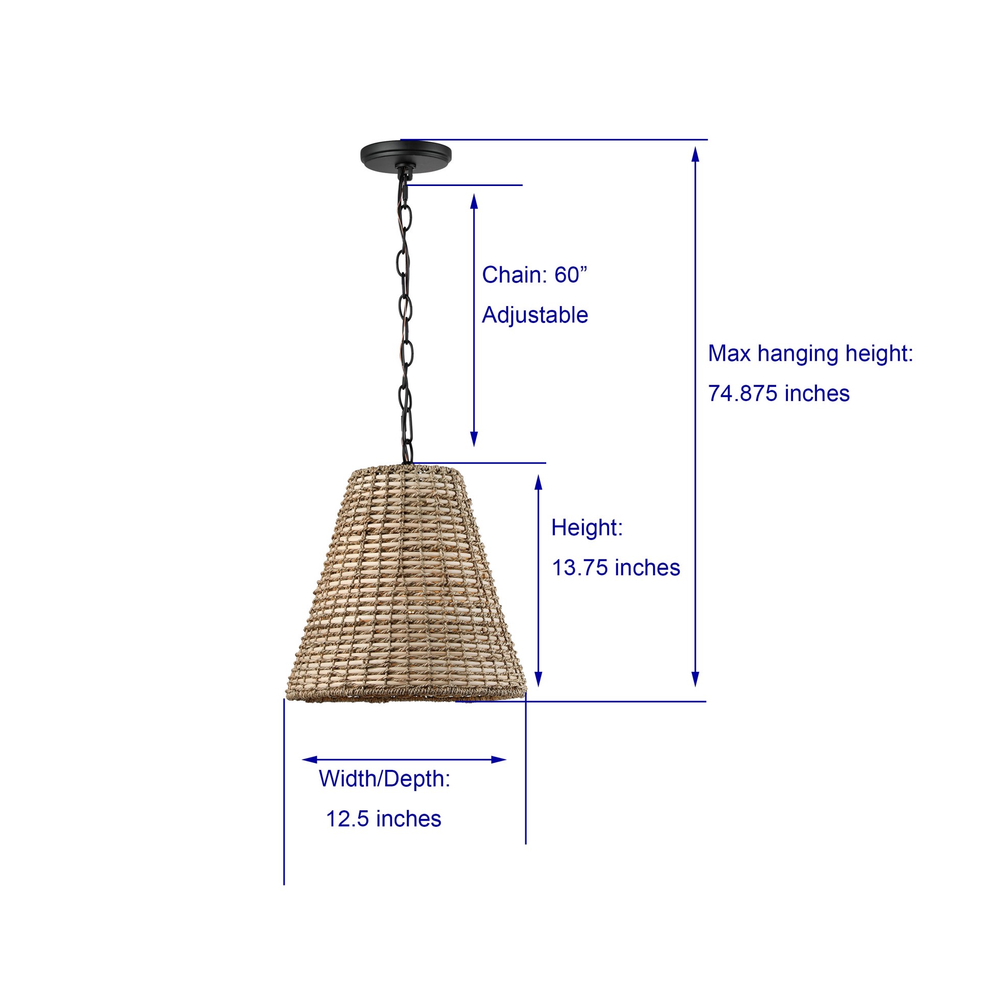 slide 6 of 6, allen + roth Adara 1 -Light black Farmhouse Cone Small Hanging Pendant light, 1 ct