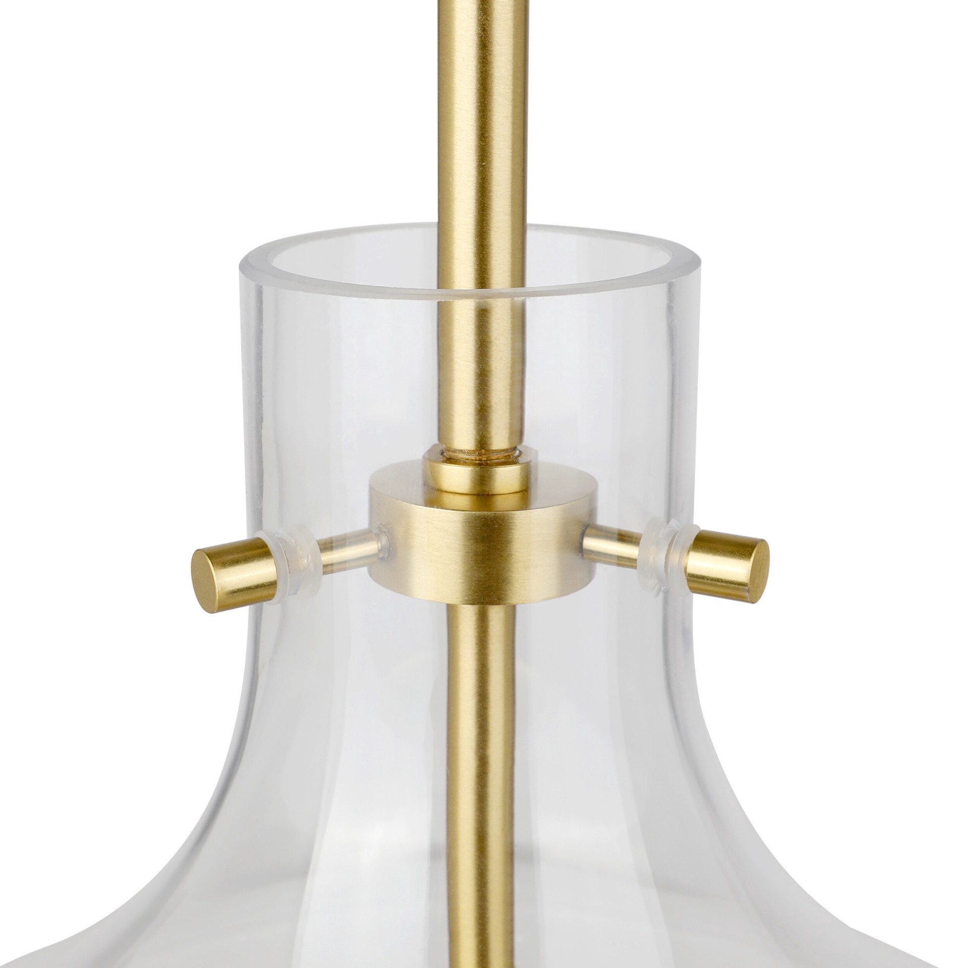 slide 6 of 6, allen + roth Kesteven 1 -Light Brushed gold Modern/contemporary Clear glass Jar Mini Hanging Pendant light, 1 ct