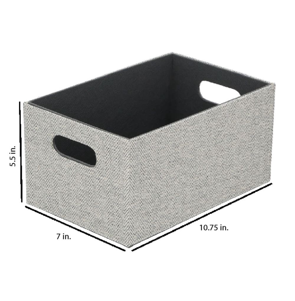 slide 6 of 6, allen + roth ( 7-in W x 5.5-in H x 10.75-in D ) Gray Fabric Bin, 1 ct