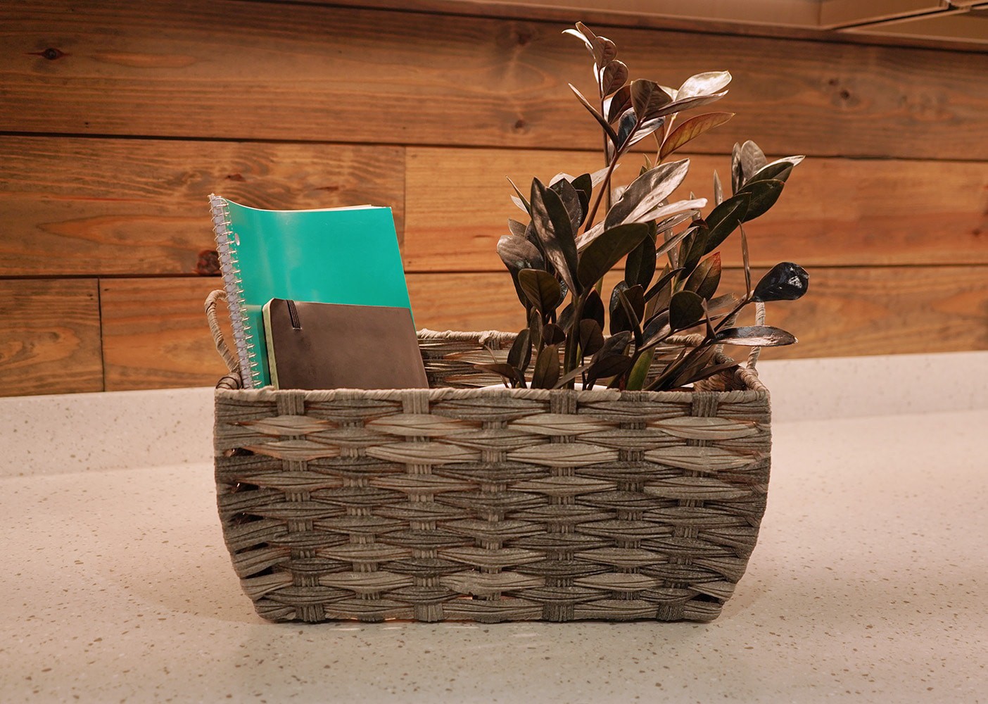 slide 4 of 6, allen + roth Small Gray Polyethylene Decorative Basket, 1 ct