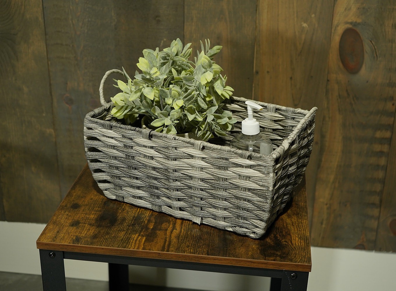 slide 5 of 6, allen + roth Small Gray Polyethylene Decorative Basket, 1 ct