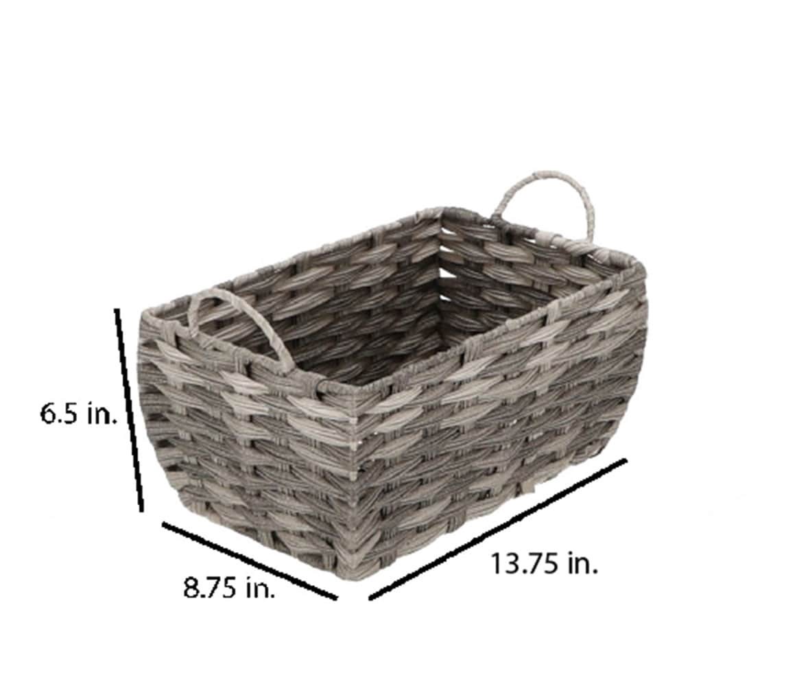 slide 6 of 6, allen + roth Small Gray Polyethylene Decorative Basket, 1 ct