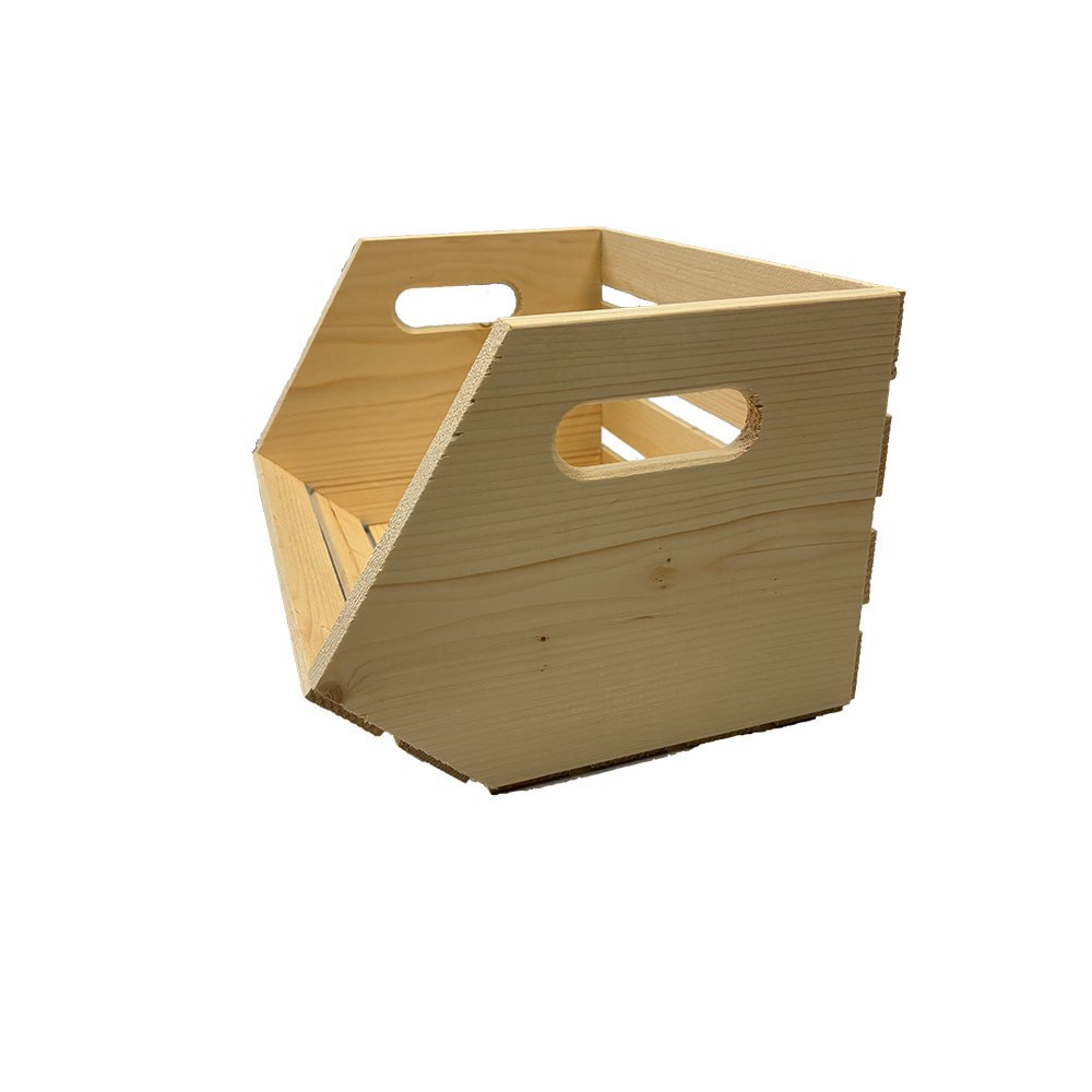 slide 3 of 3, Style Selections Large Natural Wood Stackable Bin, 1 ct