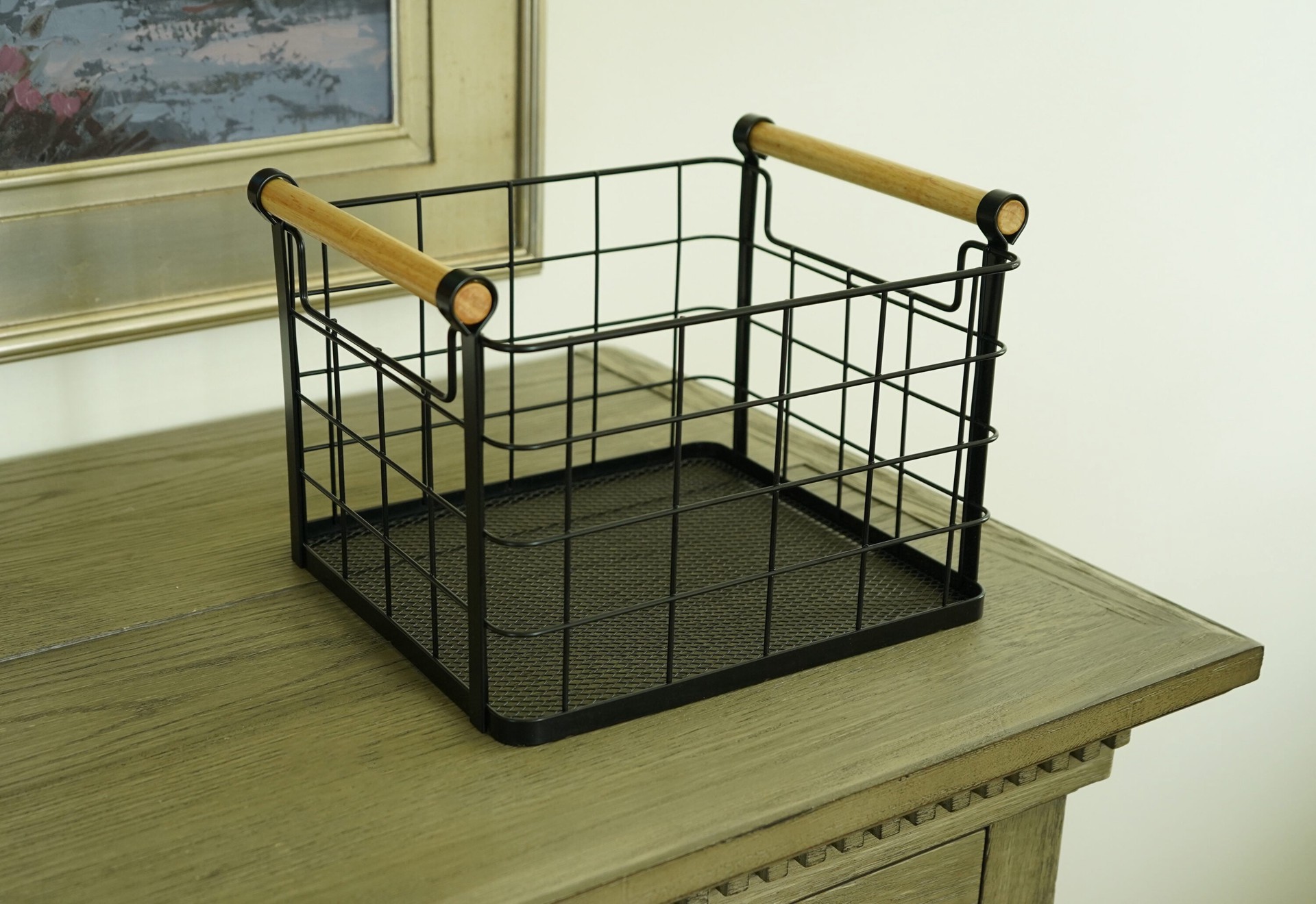 slide 4 of 6, Origin 21 Small Black Iron Decorative Basket, 1 ct