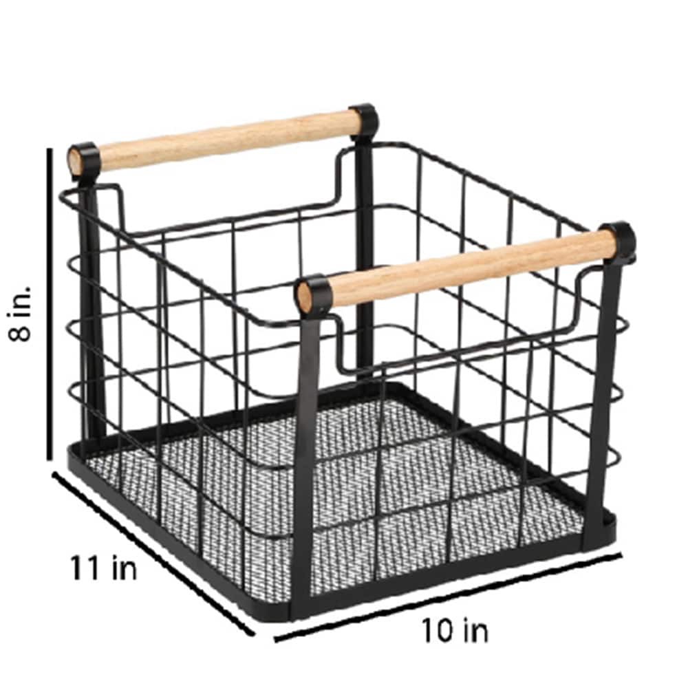 slide 6 of 6, Origin 21 Small Black Iron Decorative Basket, 1 ct